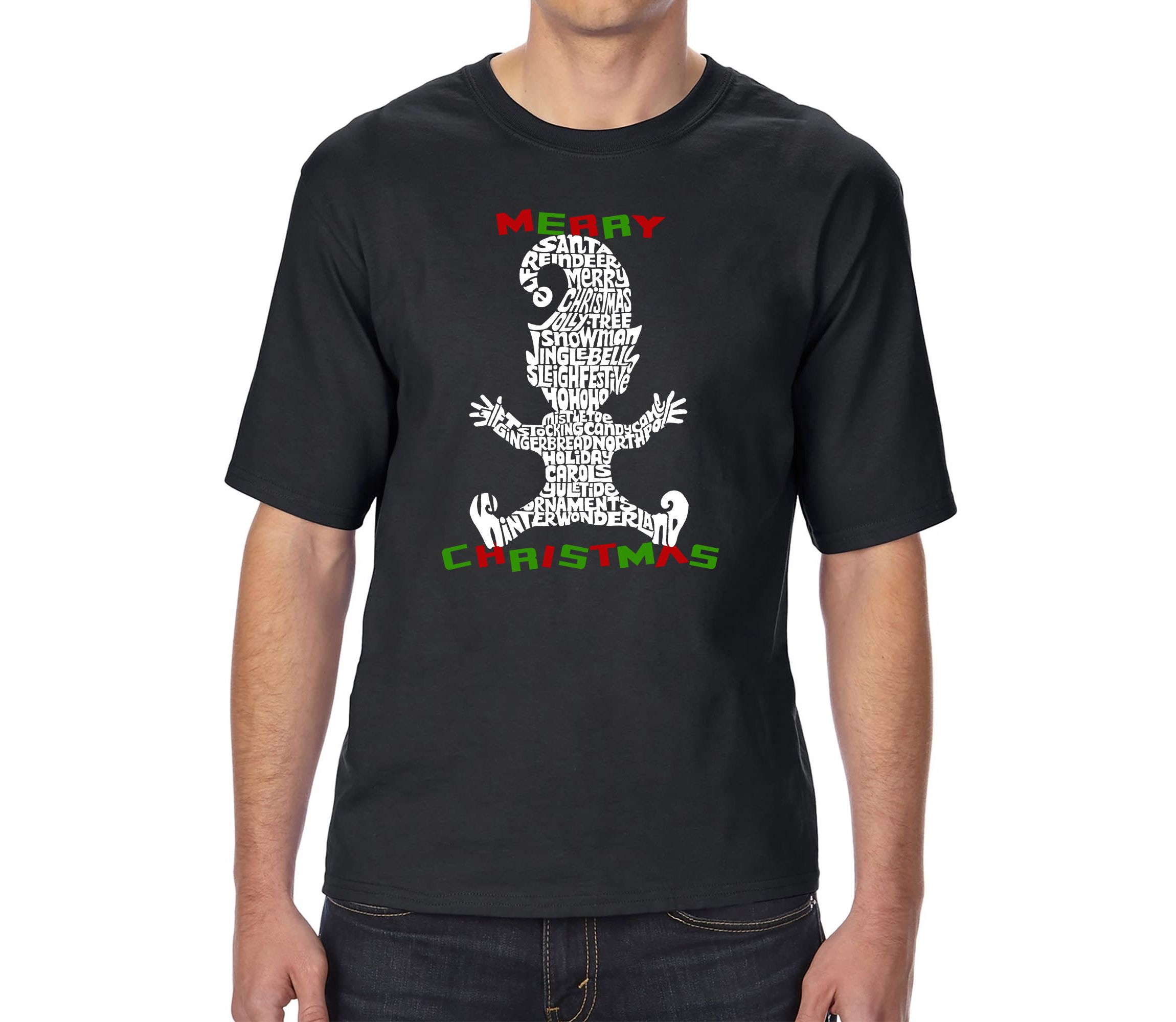 Mens Tall and Long Word Art T-Shirt  - Christmas Elf