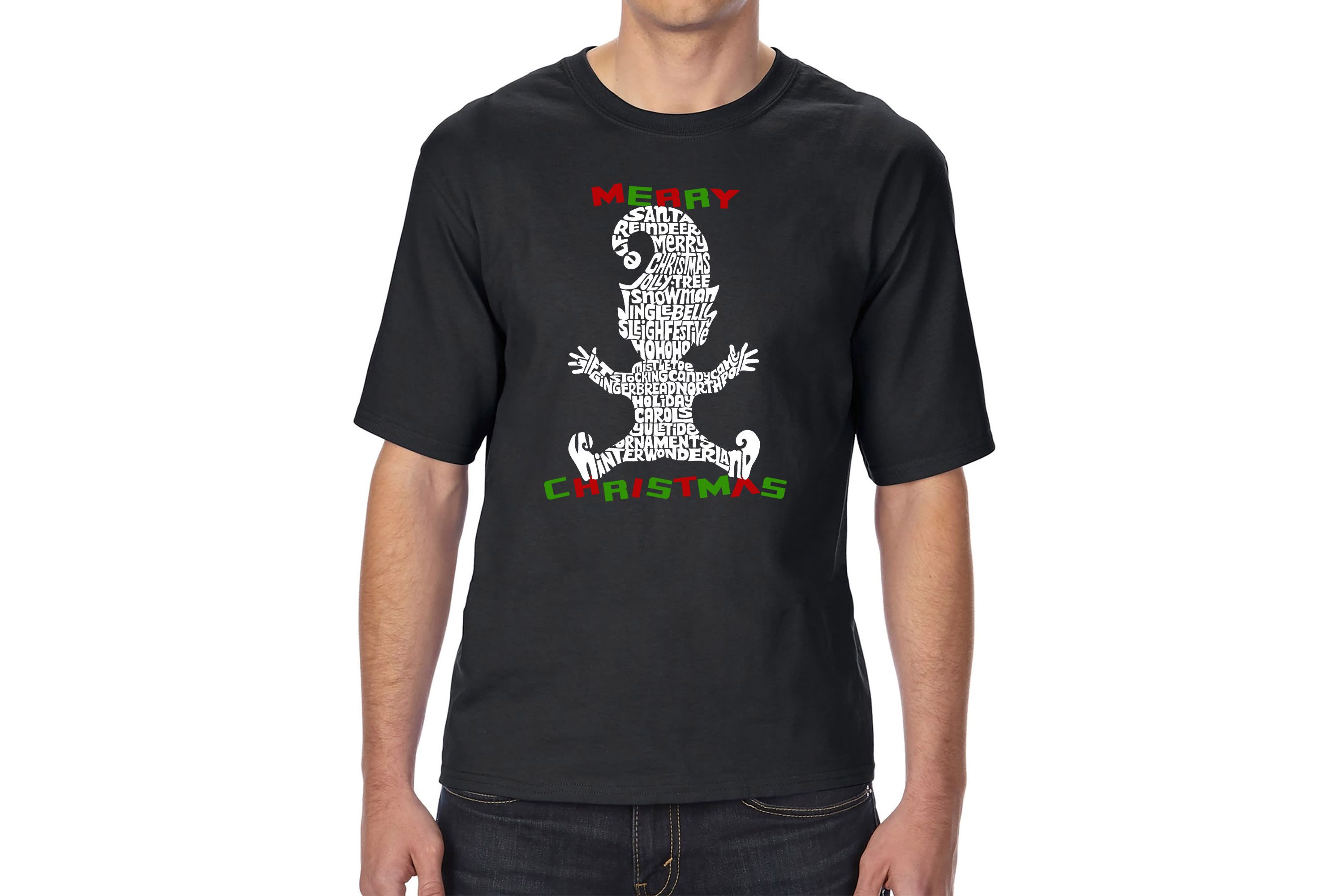 Mens Tall and Long Word Art T-Shirt  - Christmas Elf
