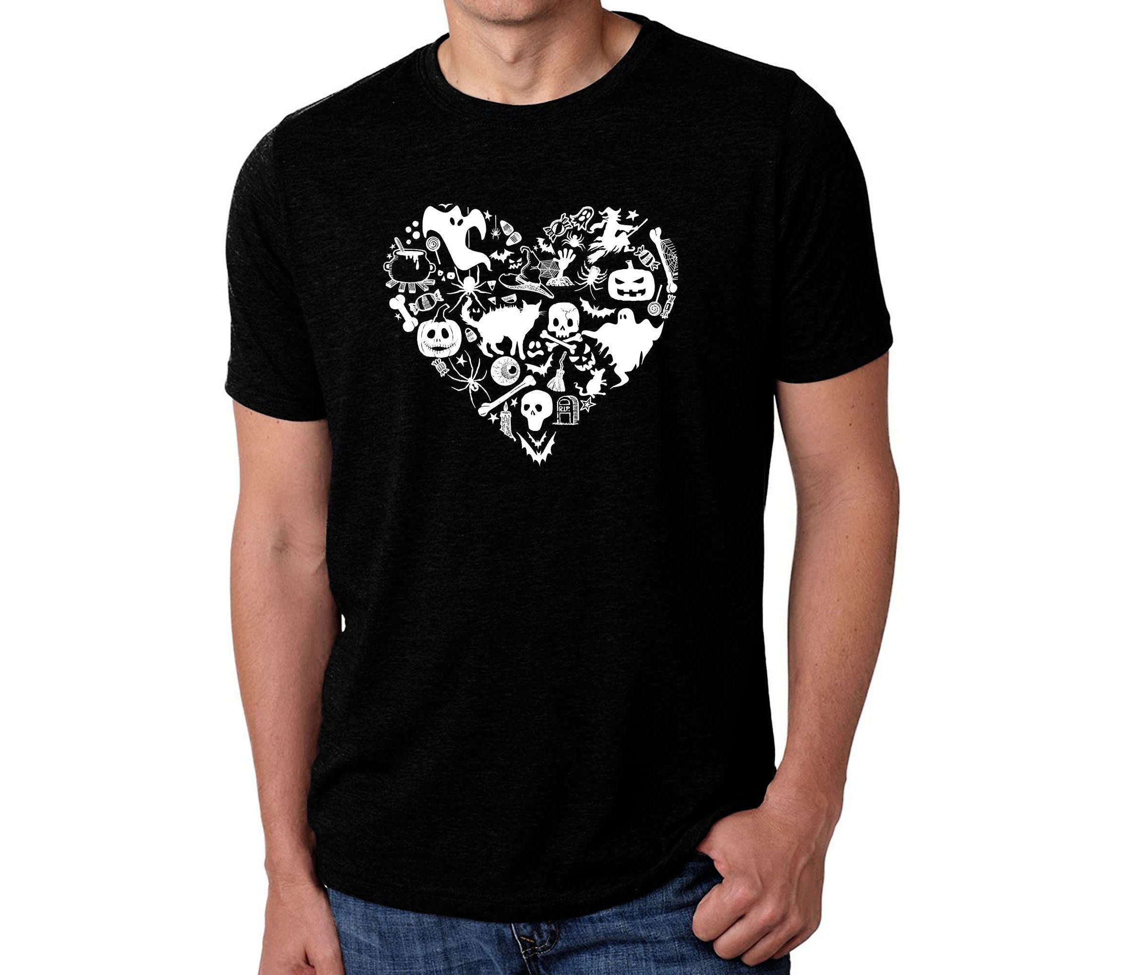 Mens Premium Blend Word Art T-Shirt - Halloween Heart