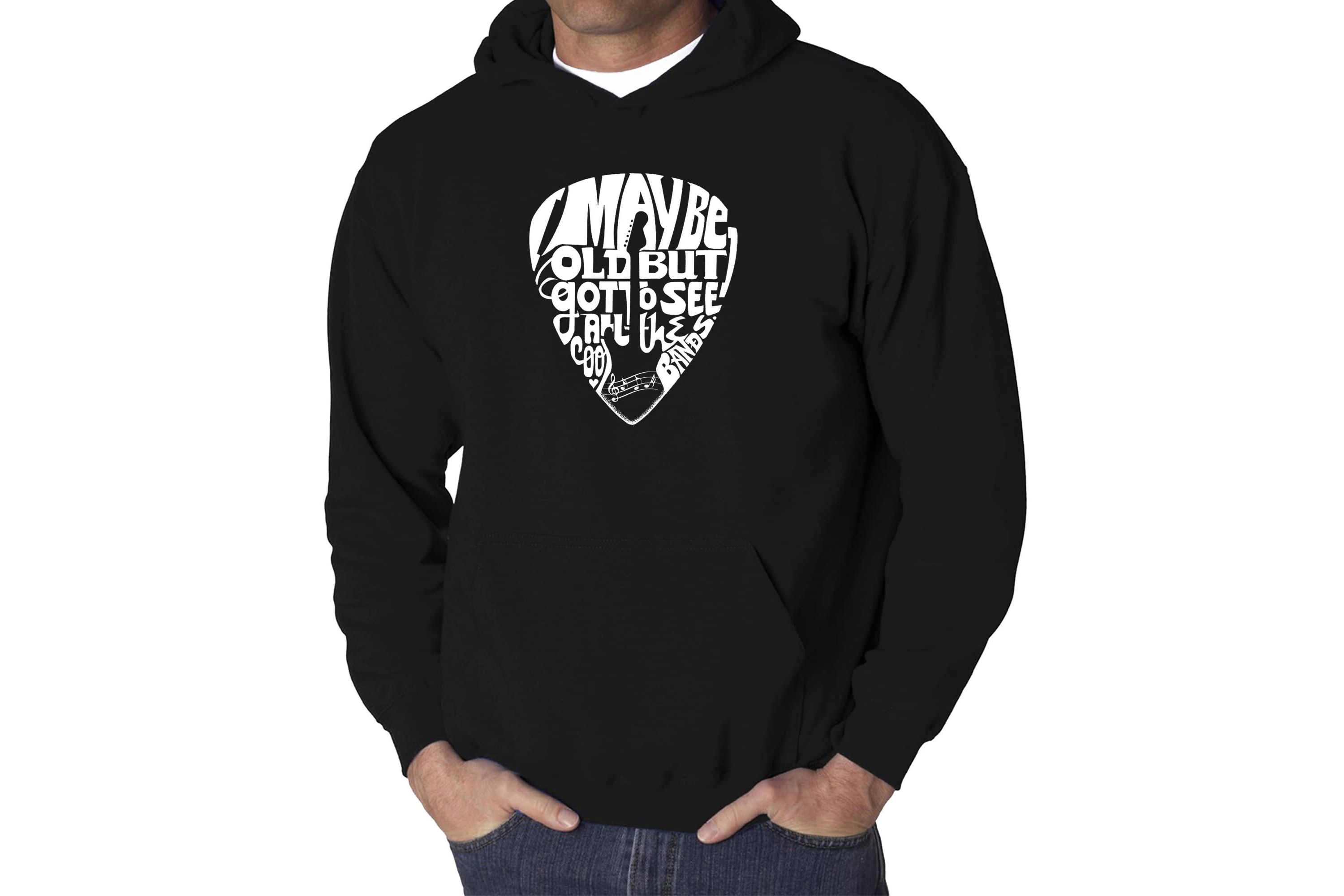 Mens Word Art Hooded Sweatshirt - Guitar Pick