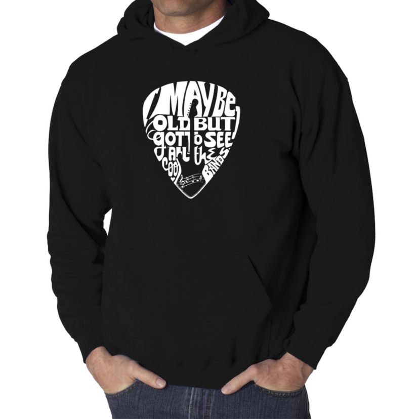 Mens Word Art Hooded Sweatshirt - Guitar Pick
