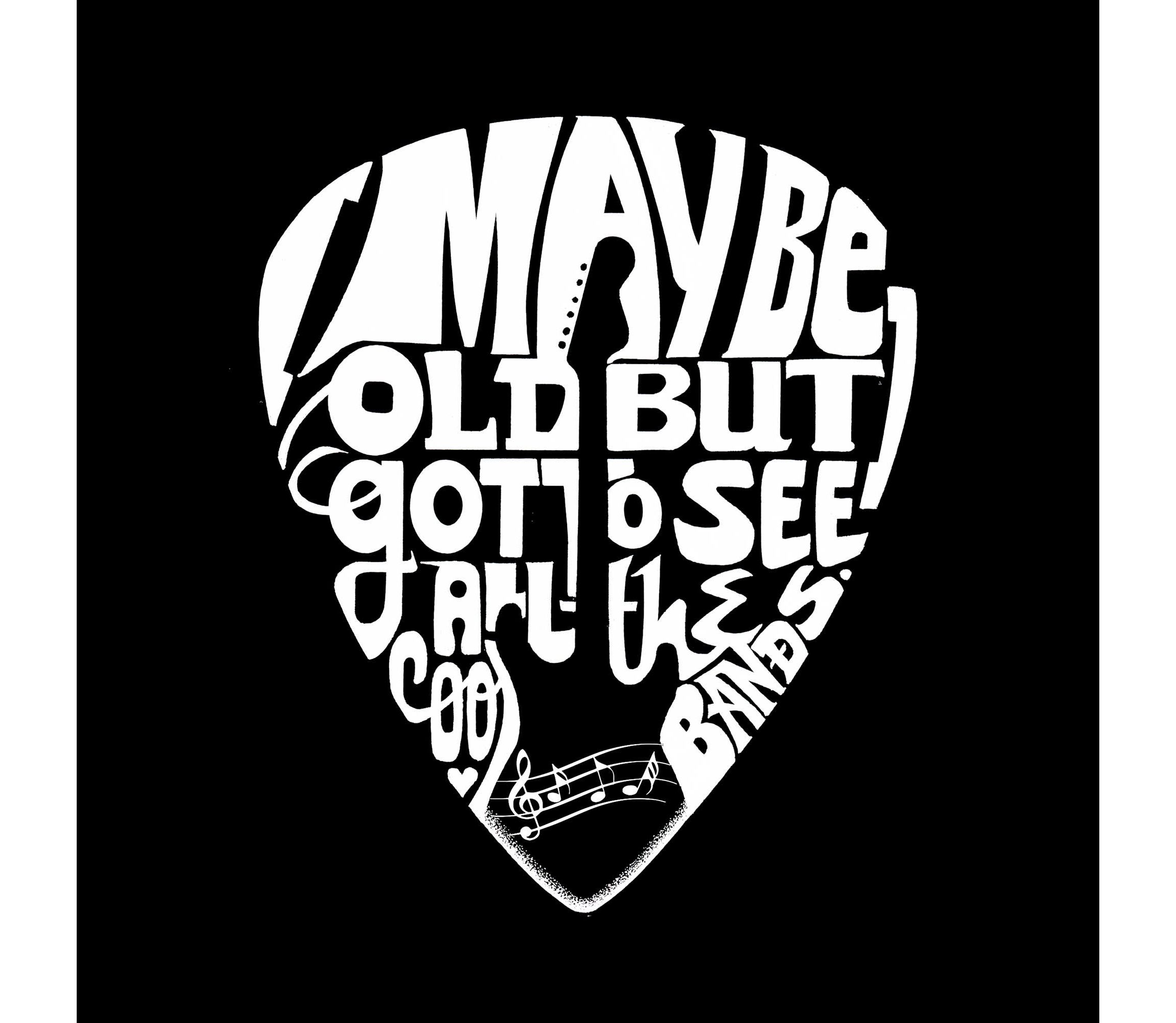 Mens Word Art Hooded Sweatshirt - Guitar Pick