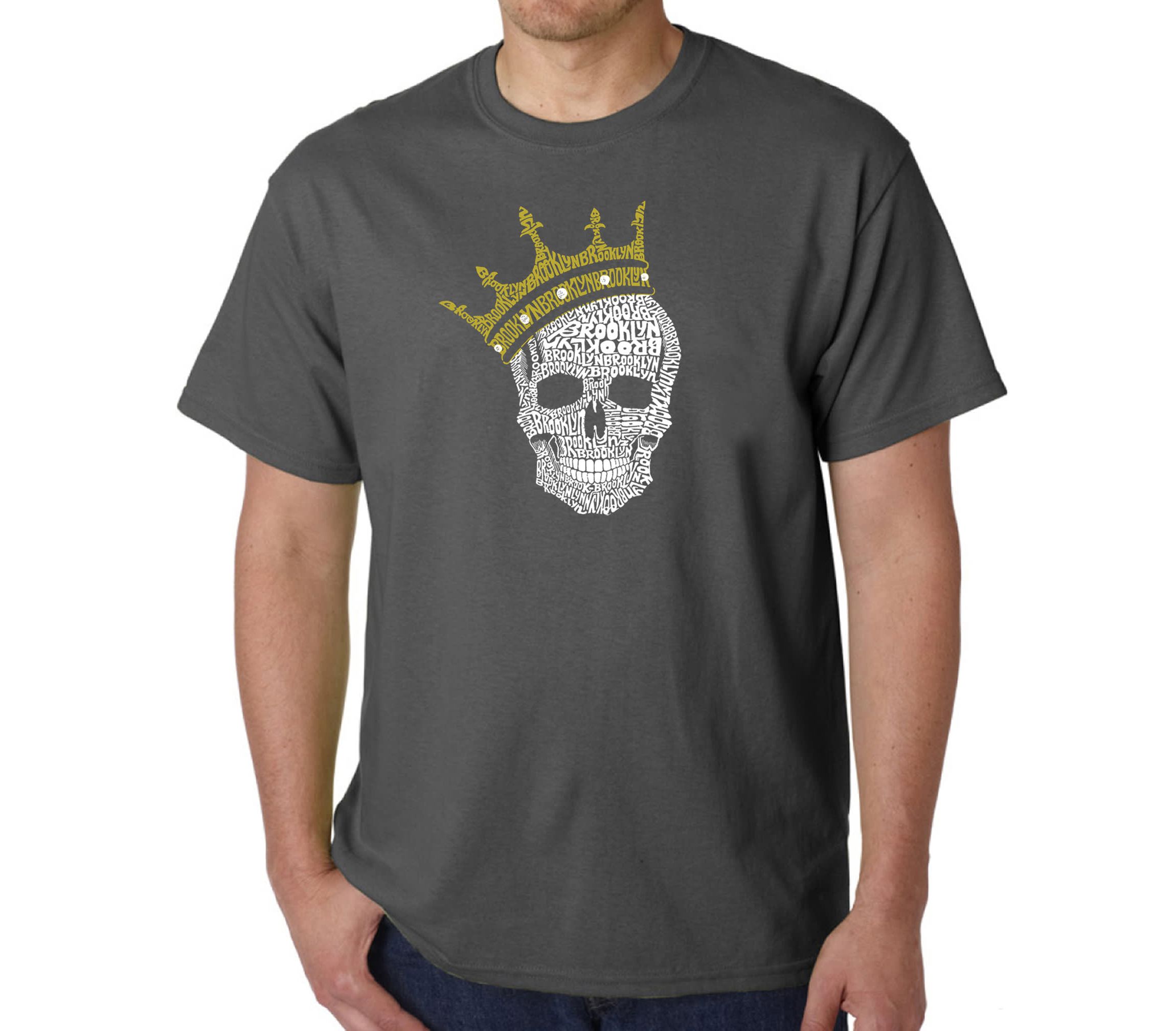 Mens Word Art T-shirt - Brooklyn Crown