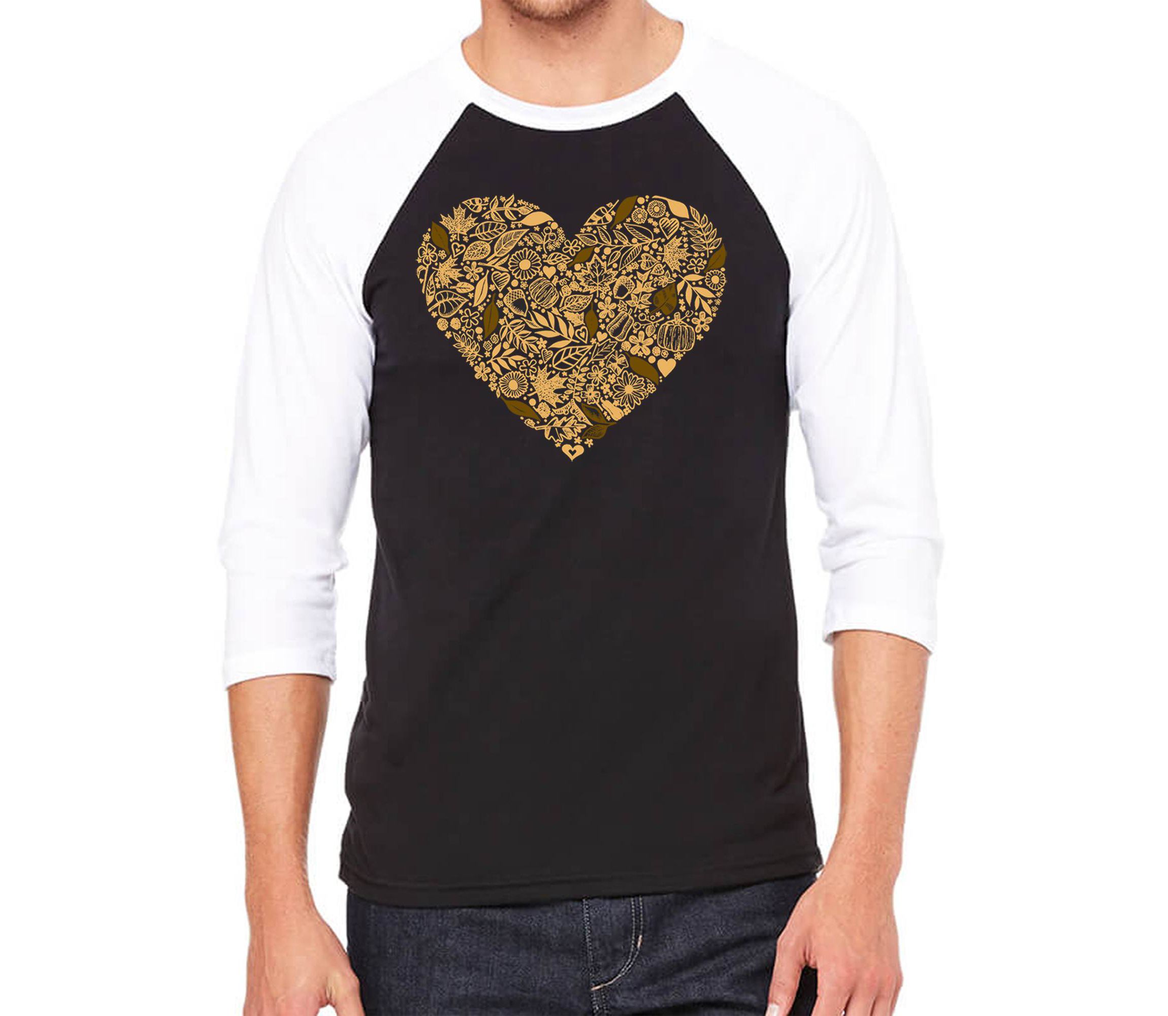 Mens Raglan Baseball Word Art T-Shirt - Fall Vibes
