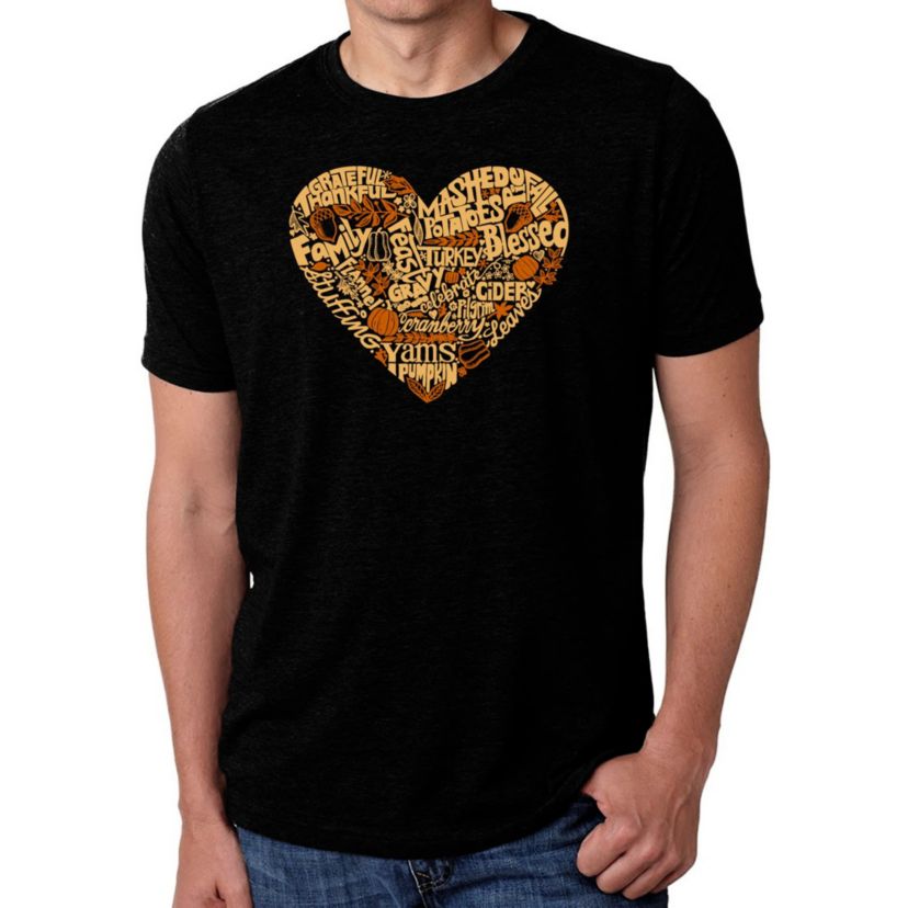 Mens Premium Blend Word Art T-Shirt - Thanksgiving Heart