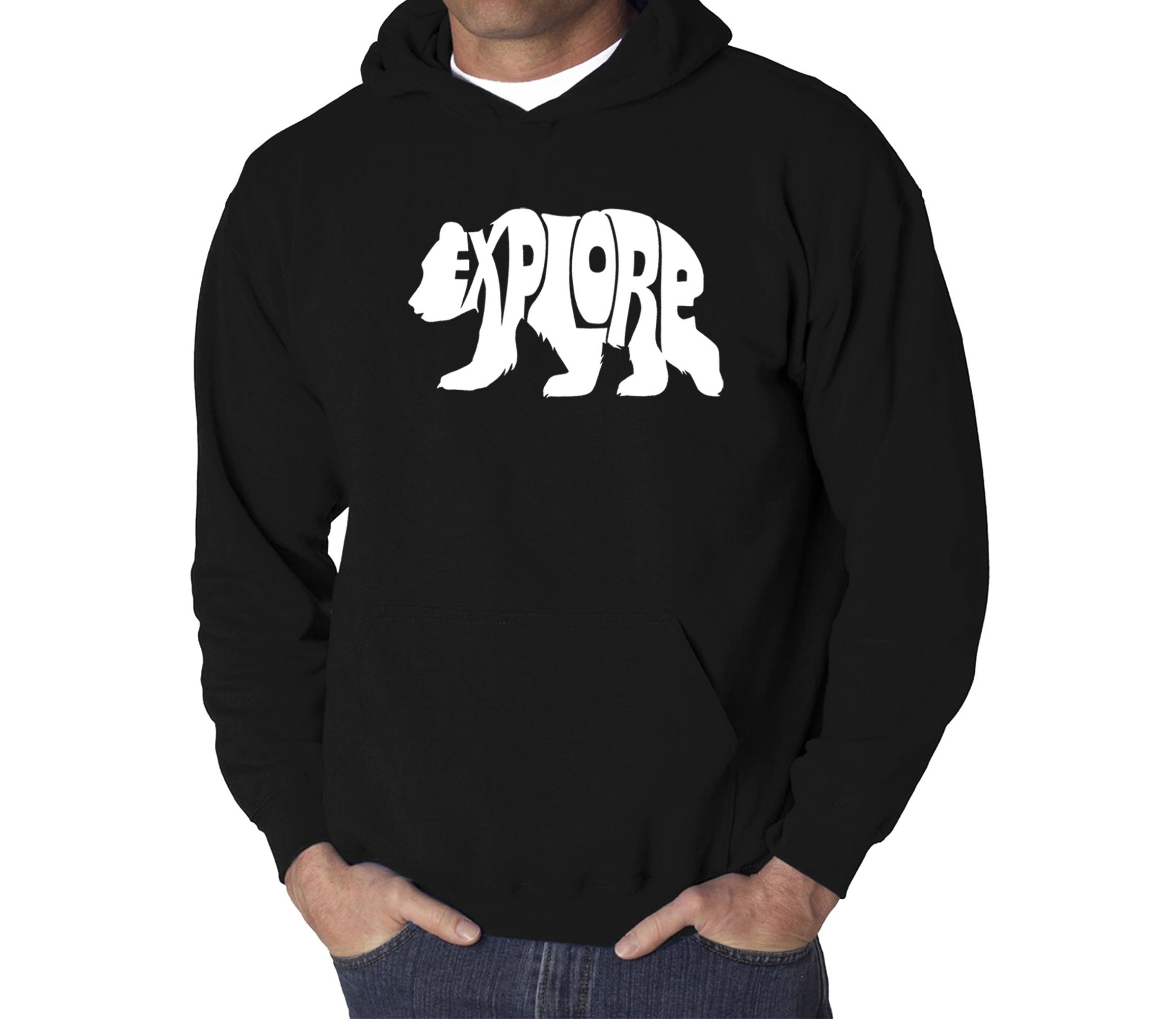 Mens Word Art Hooded Sweatshirt - Explore