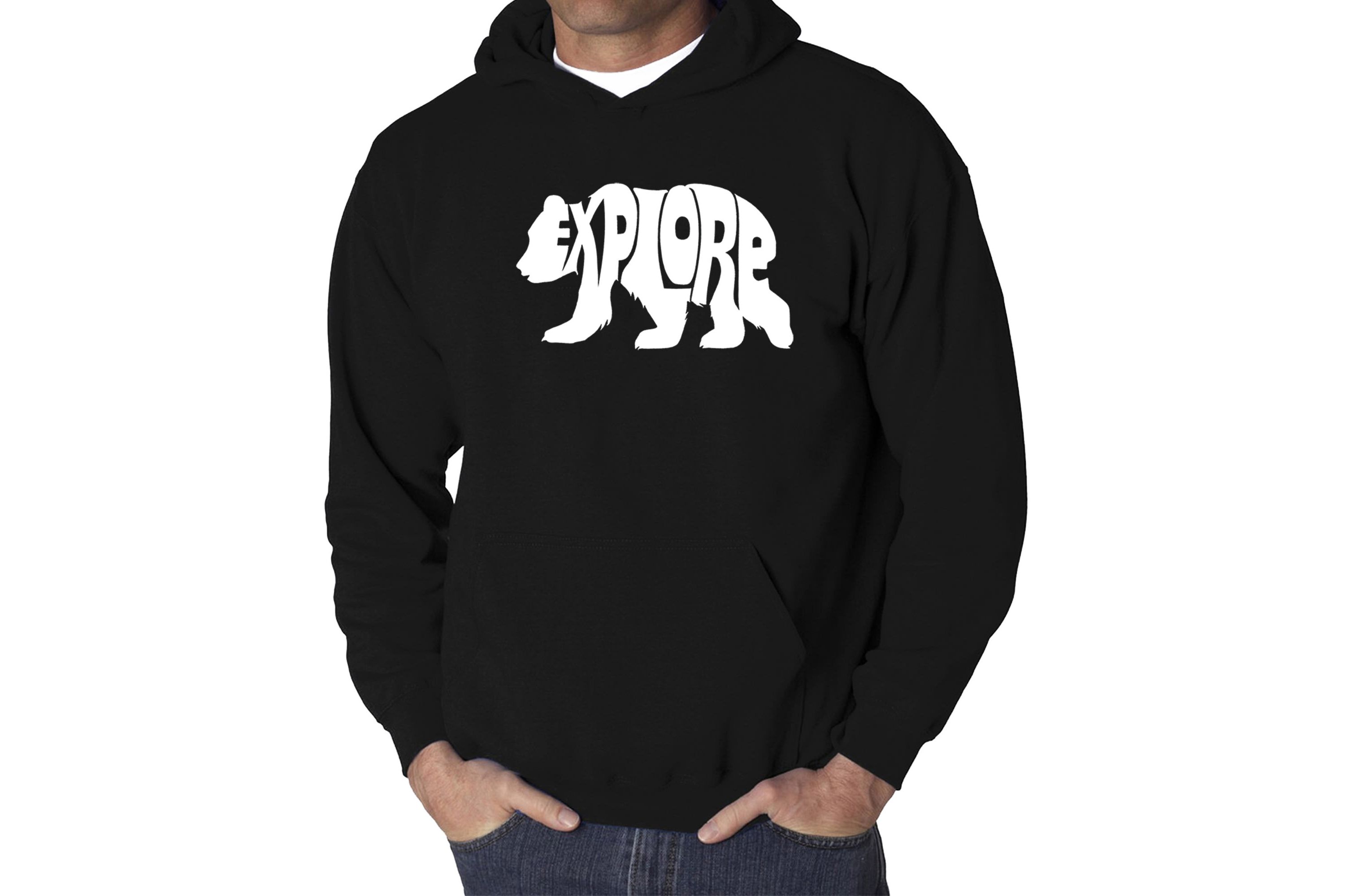Mens Word Art Hooded Sweatshirt - Explore