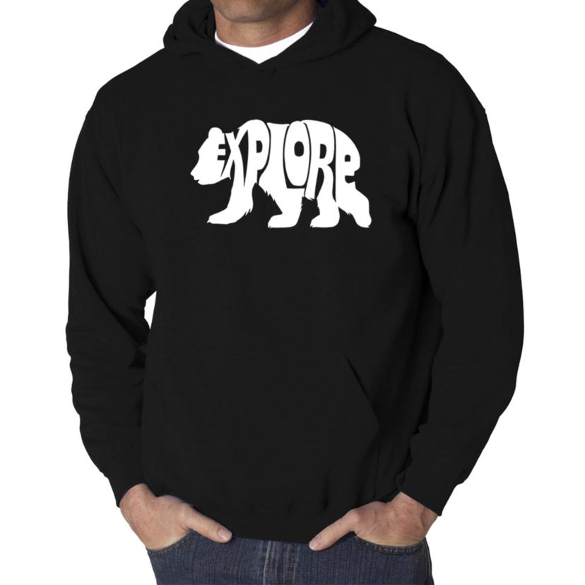 Mens Word Art Hooded Sweatshirt - Explore