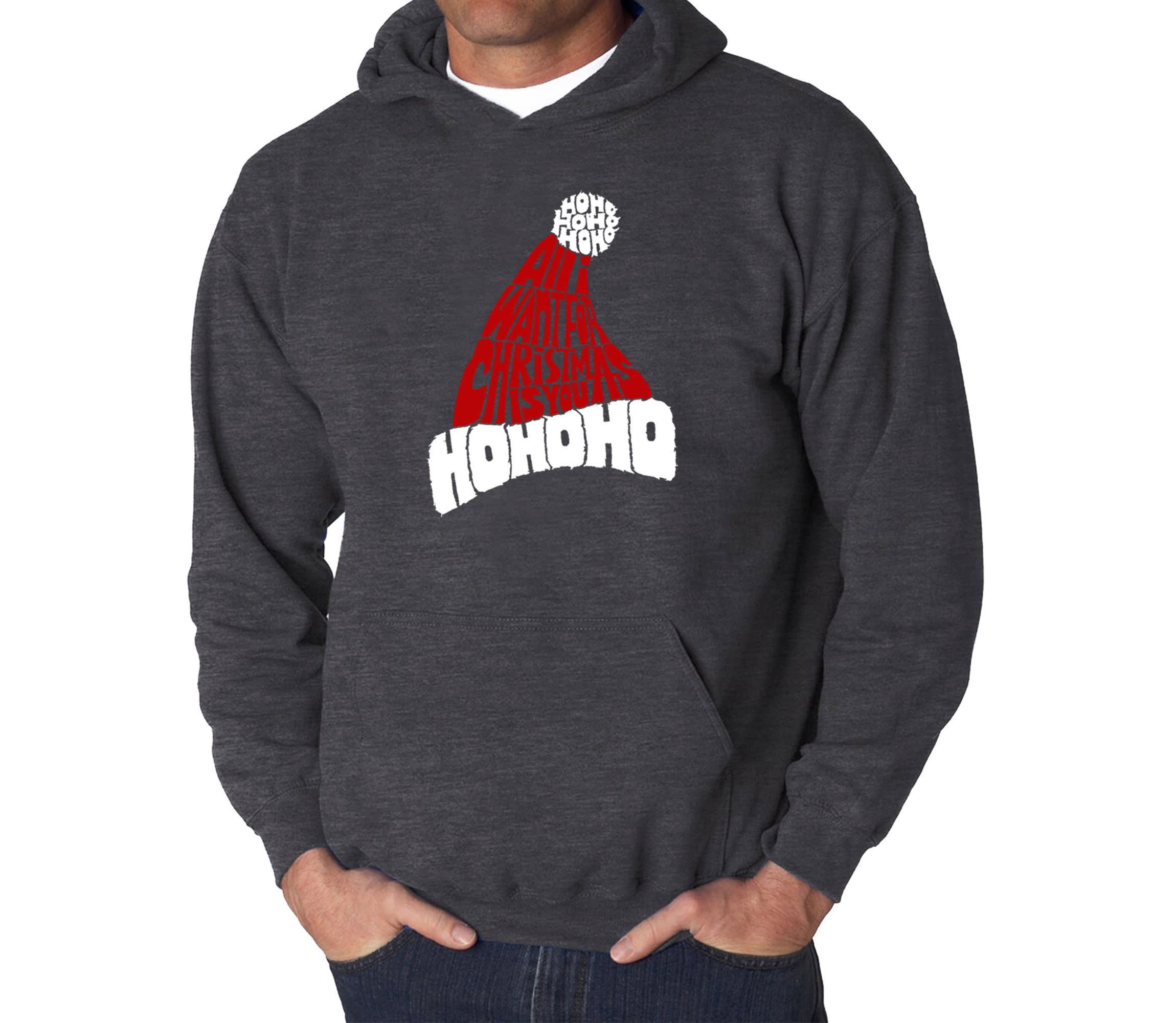 Mens Word Art Hooded Sweatshirt - All I Want for Christmas is You