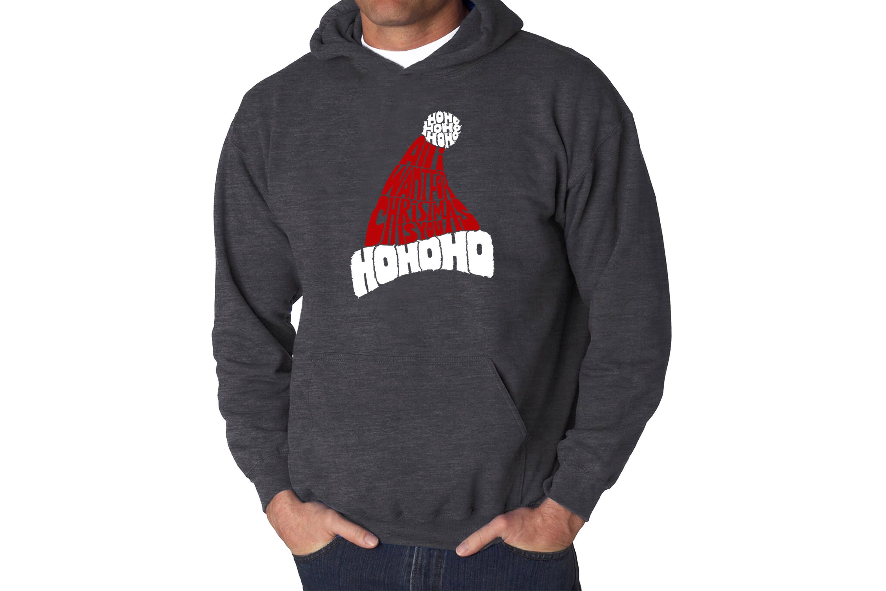 Mens Word Art Hooded Sweatshirt - All I Want for Christmas is You