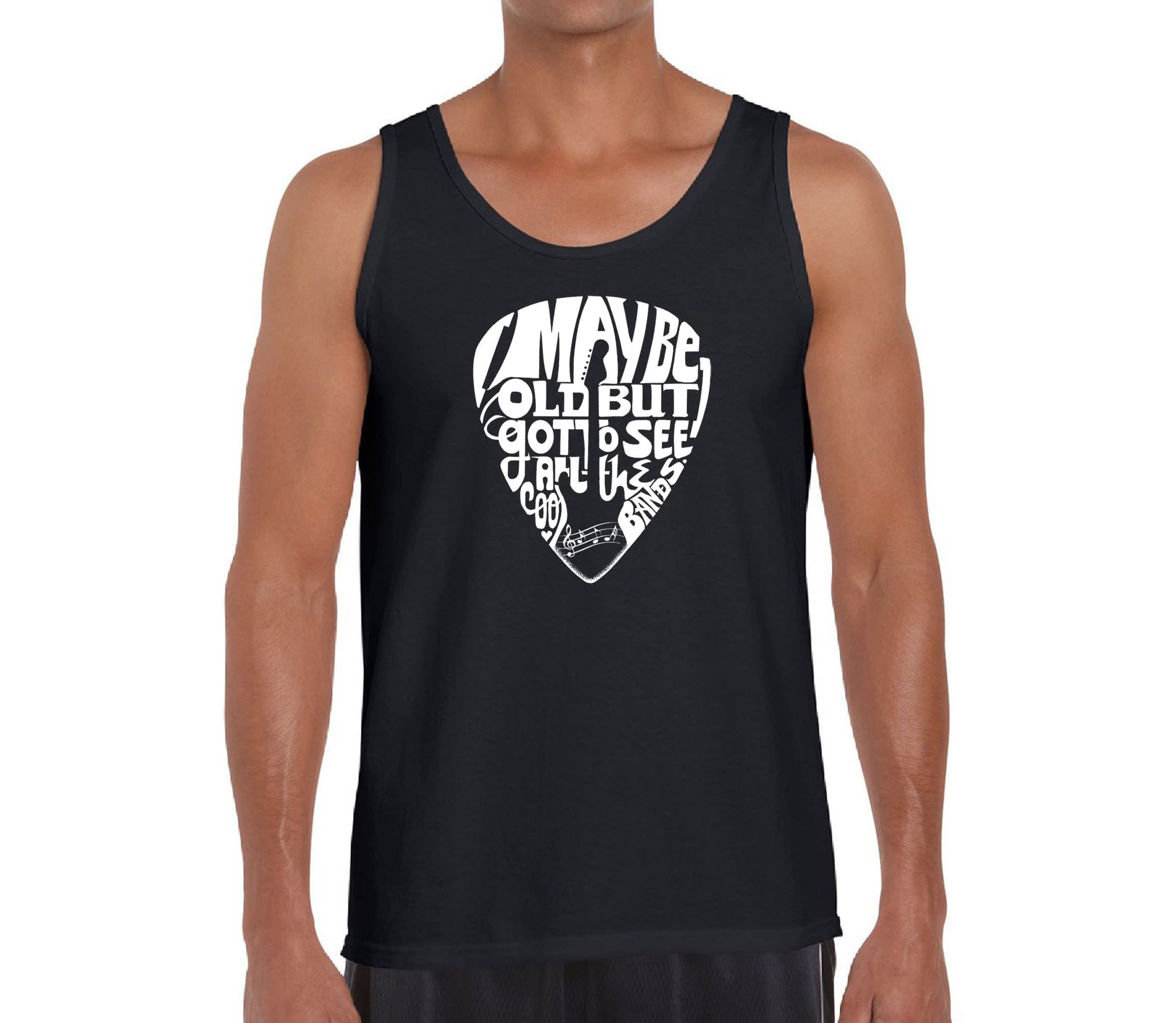 Mens Word Art Tank Top - Guitar Pick