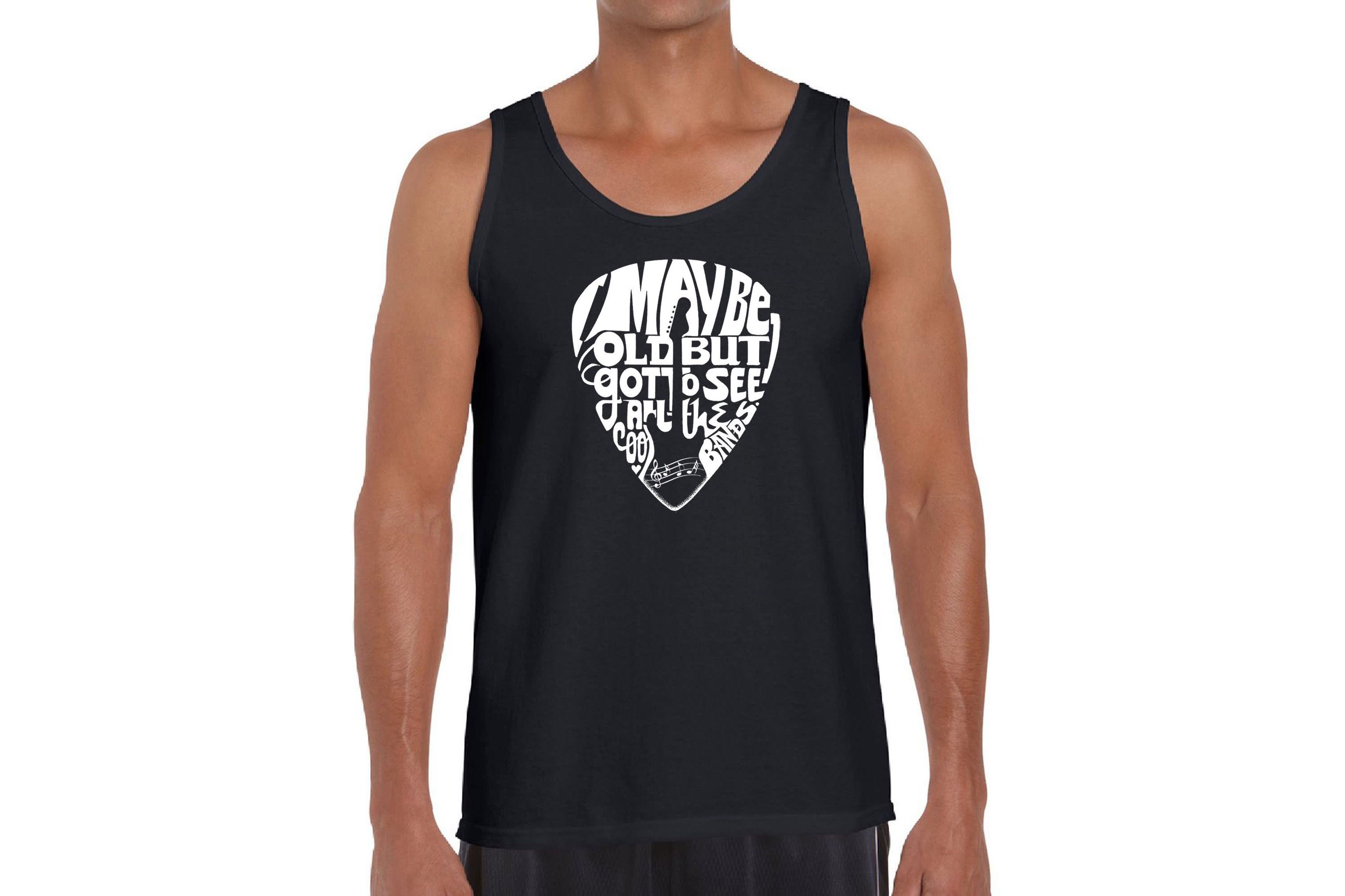 Mens Word Art Tank Top - Guitar Pick