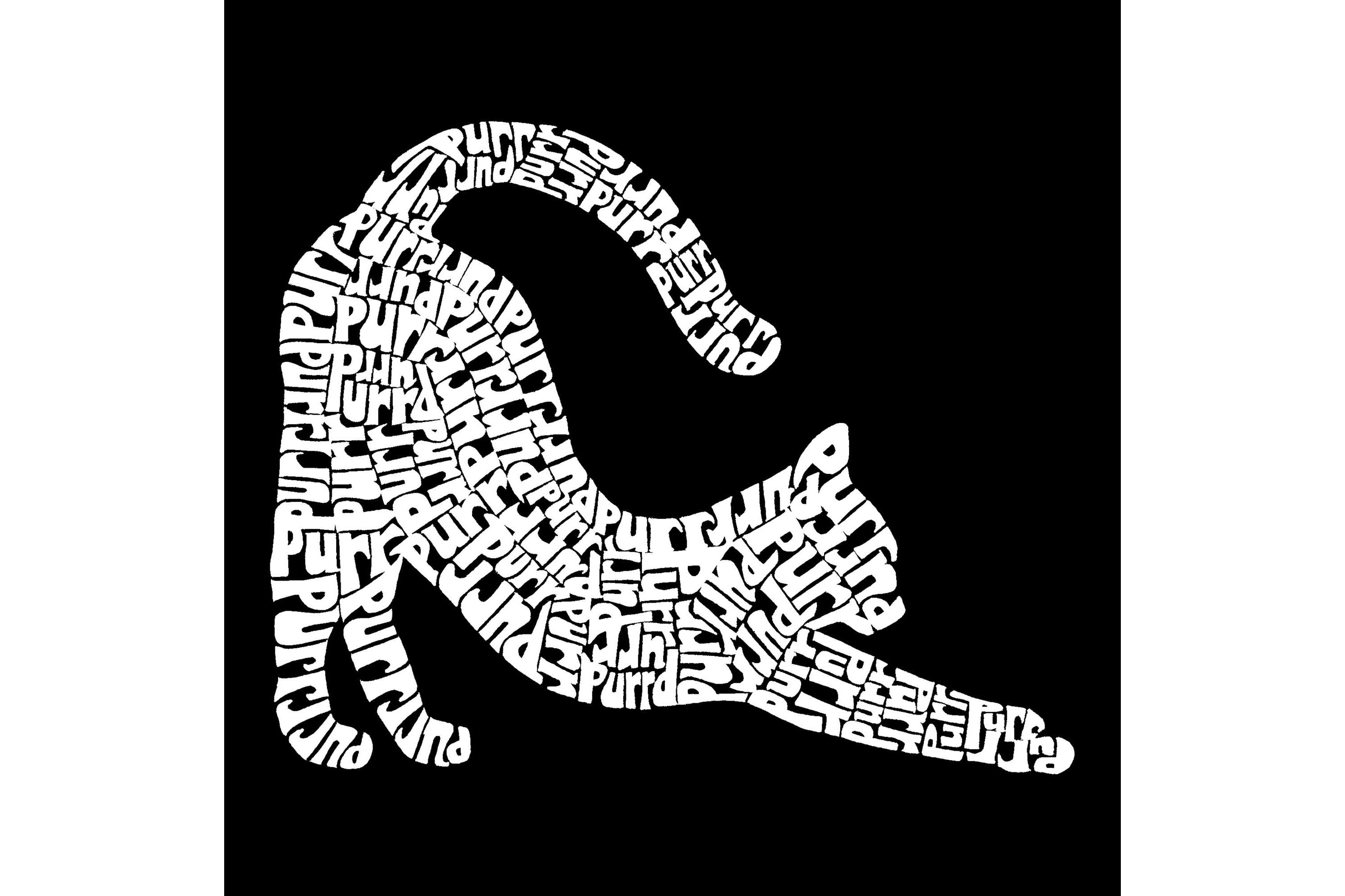 Mens Word Art Hooded Sweatshirt - Stretching Cat