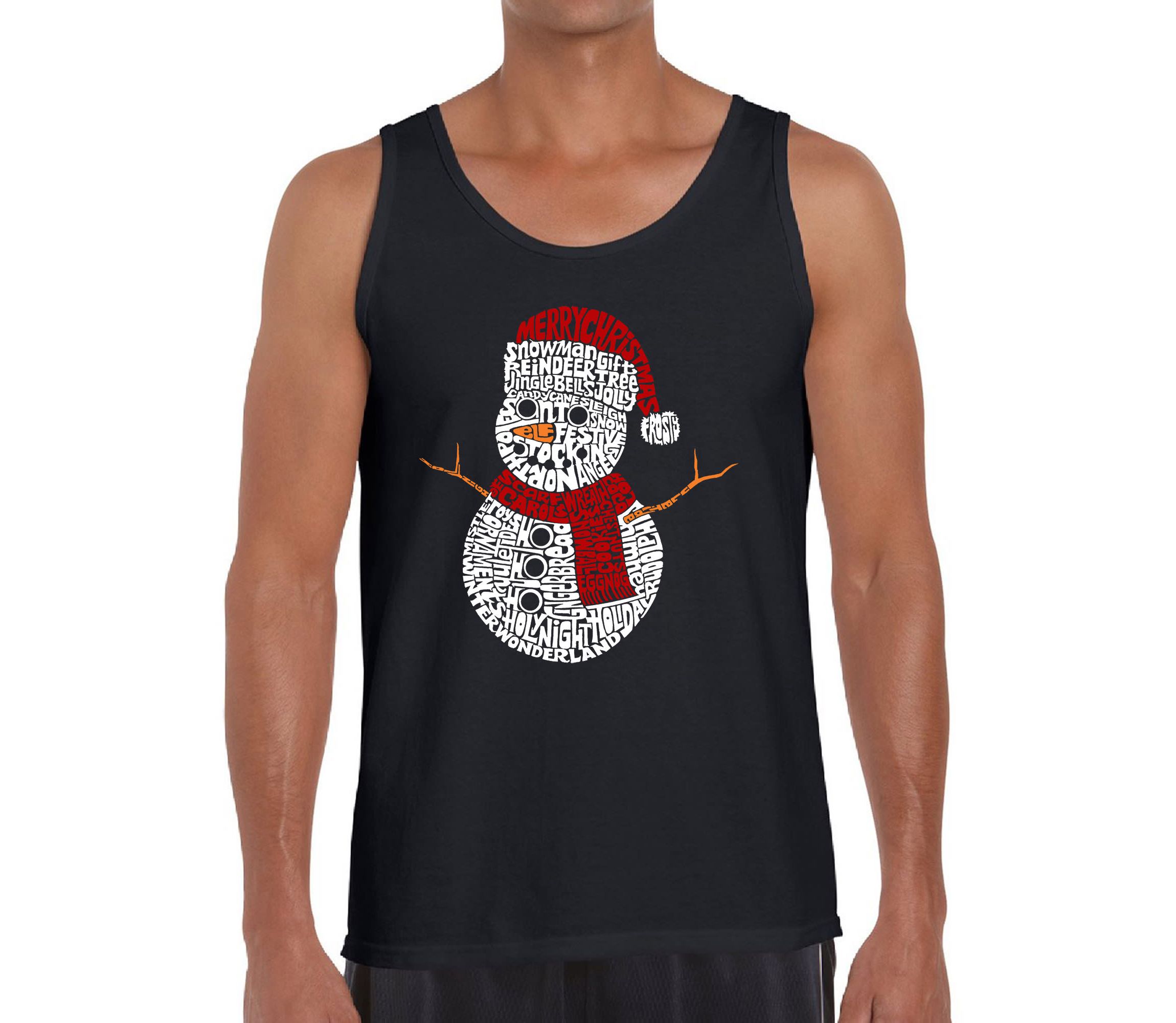 Mens Word Art Tank Top  - Christmas Snowman