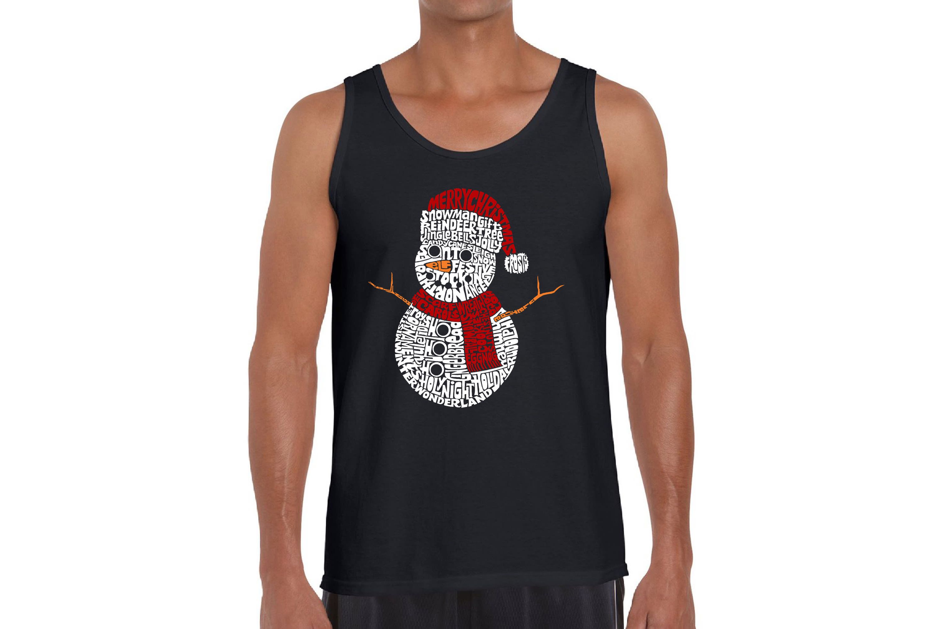 Mens Word Art Tank Top  - Christmas Snowman