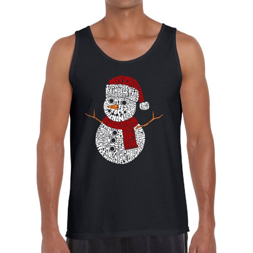 Mens Word Art Tank Top  - Christmas Snowman