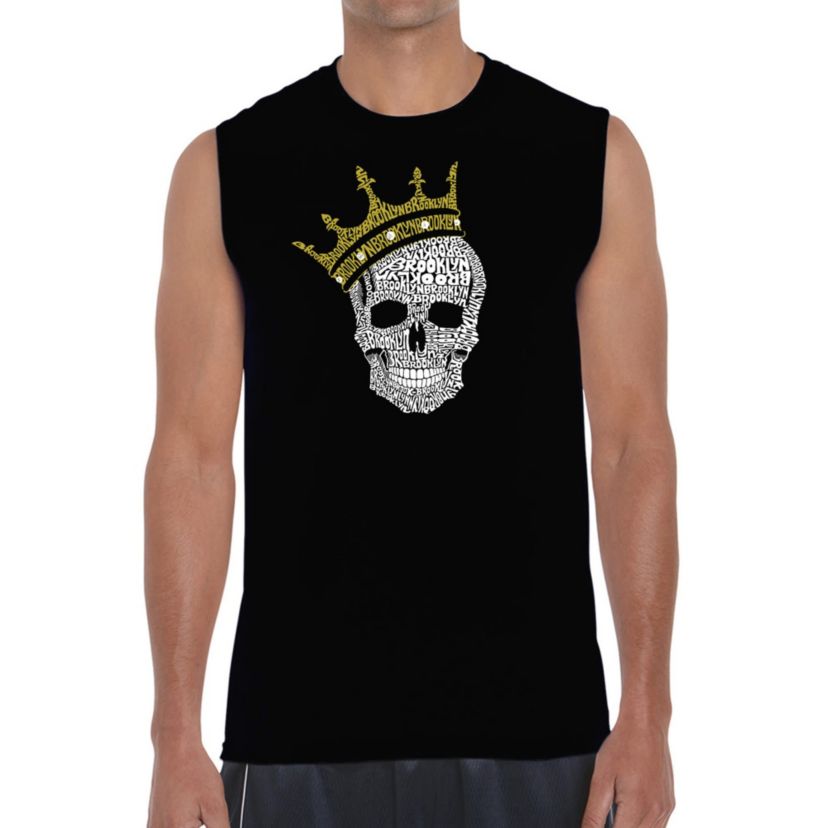 Mens Word Art Sleeveless T-shirt - Brooklyn Crown