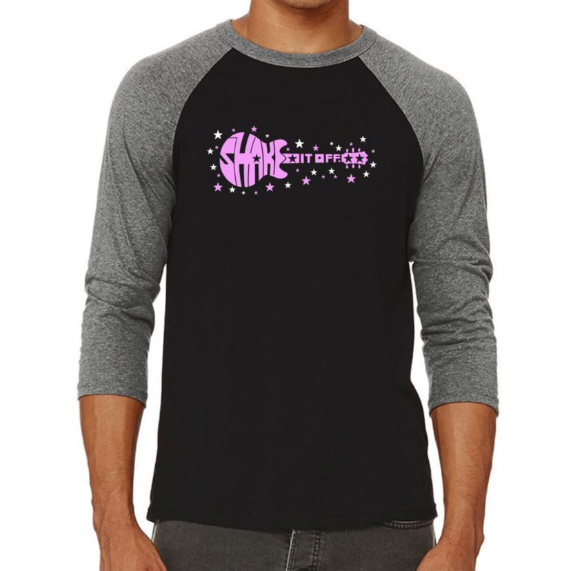 Mens Raglan Baseball Word Art T-Shirt  - Shake it Off