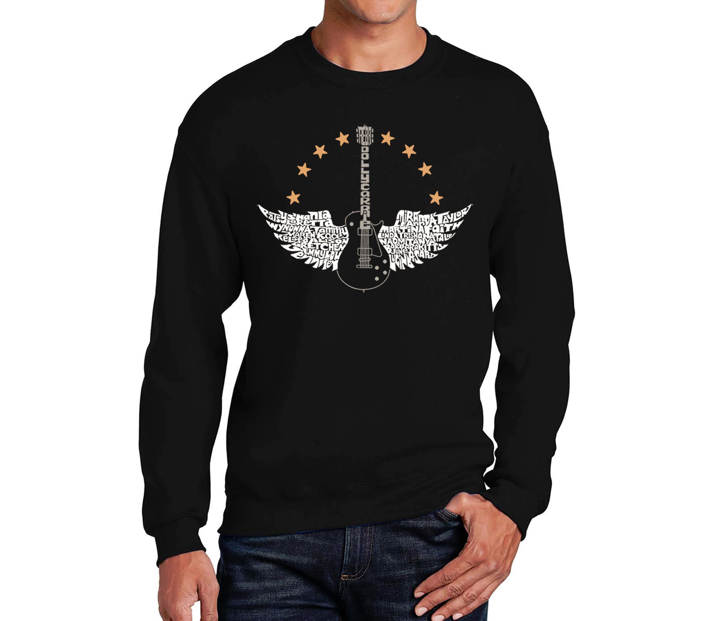 Mens Word Art Crewneck Sweatshirt - Country Female Singers