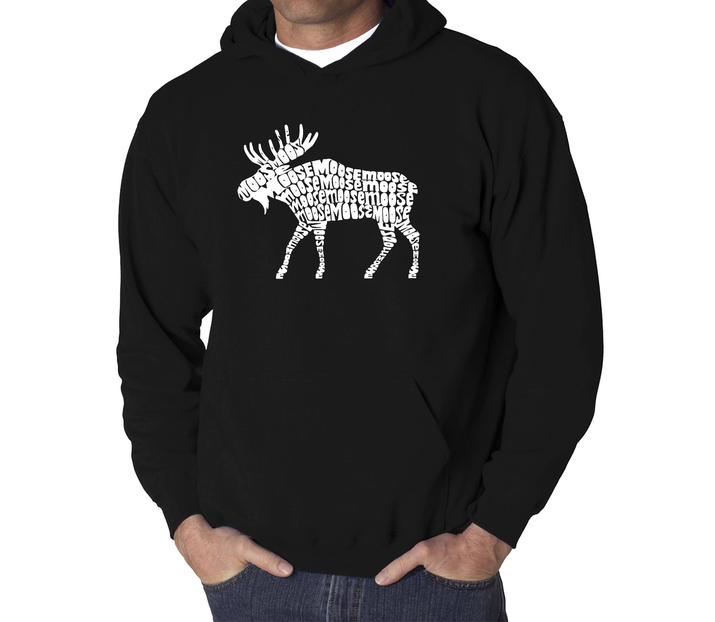 Mens Word Art Hooded Sweatshirt - Moose