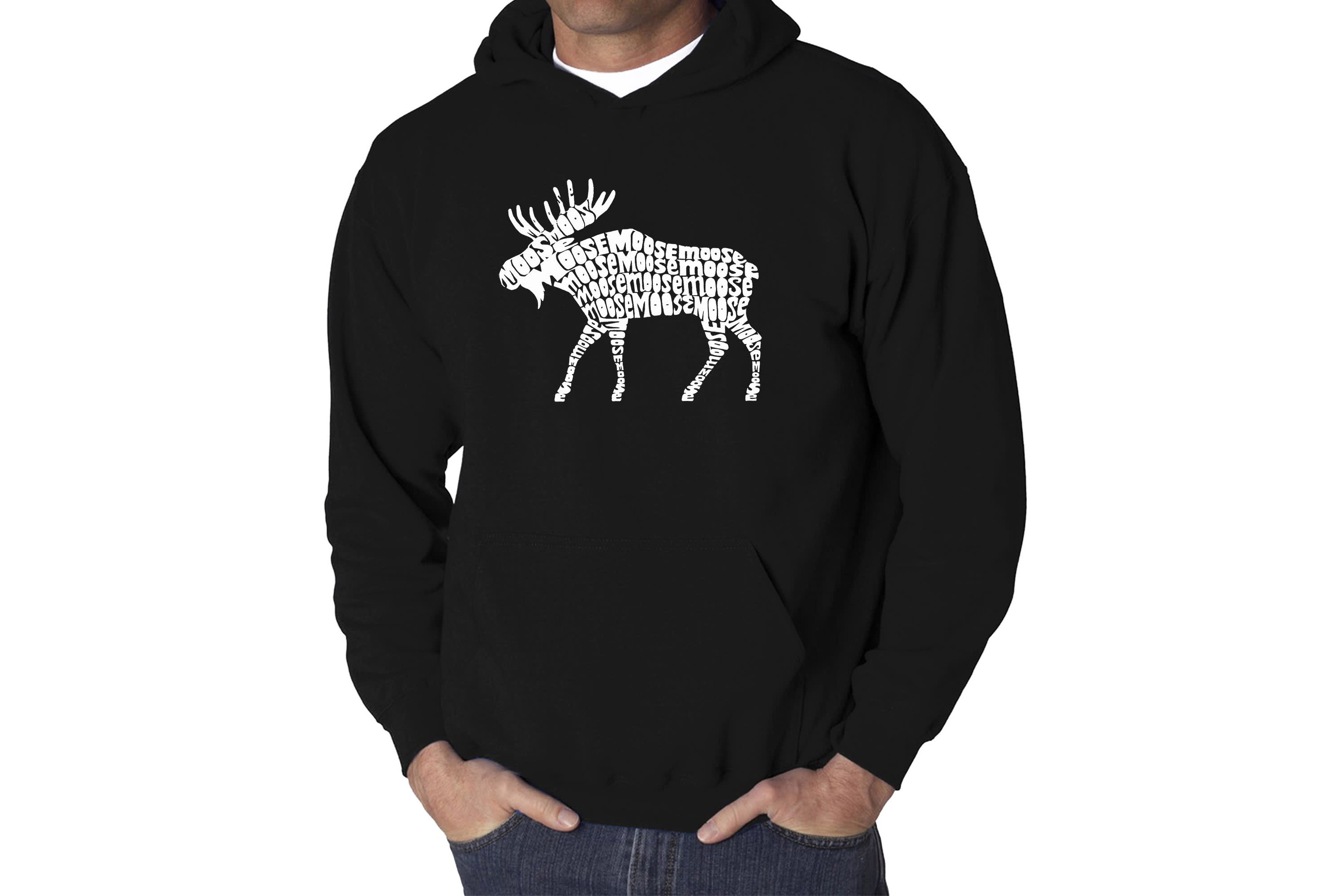 Mens Word Art Hooded Sweatshirt - Moose