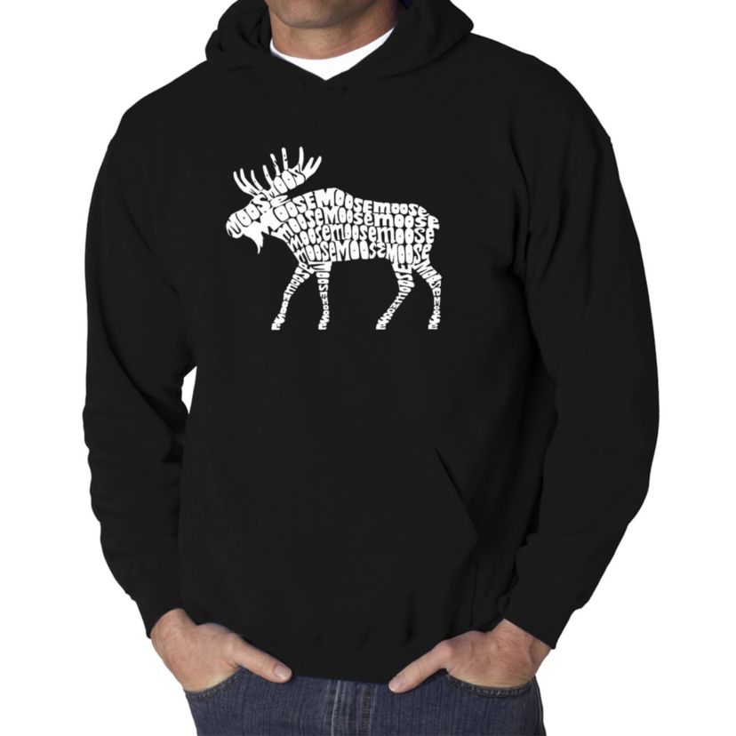 Mens Word Art Hooded Sweatshirt - Moose
