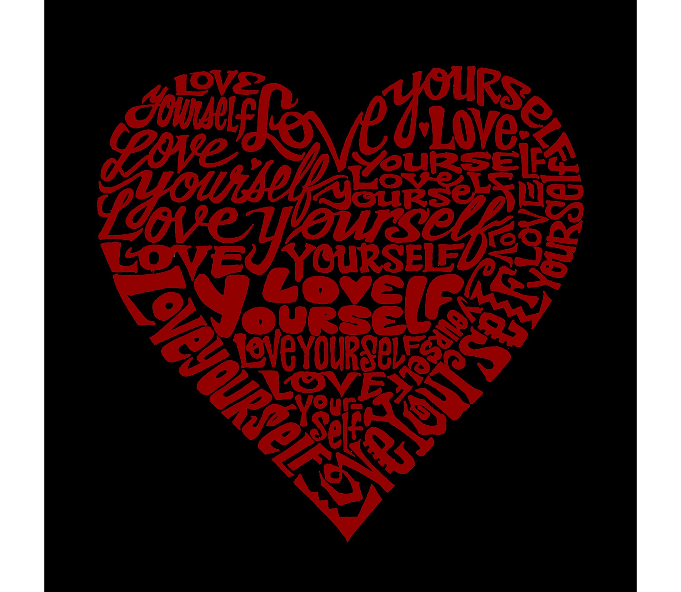 Mens Word Art Hooded Sweatshirt  - Love Yourself