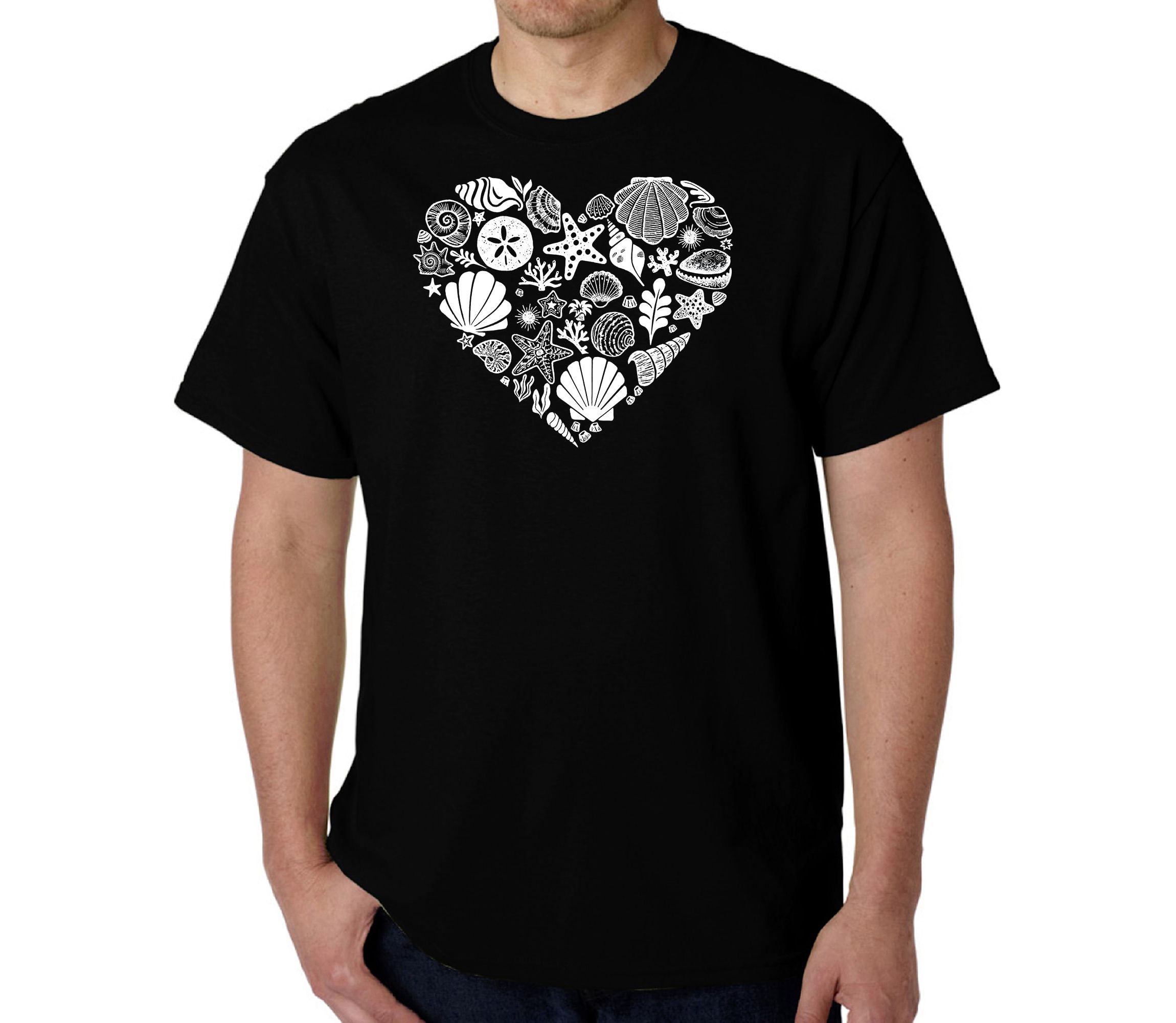 Mens Word Art T-Shirt - Sea Shells