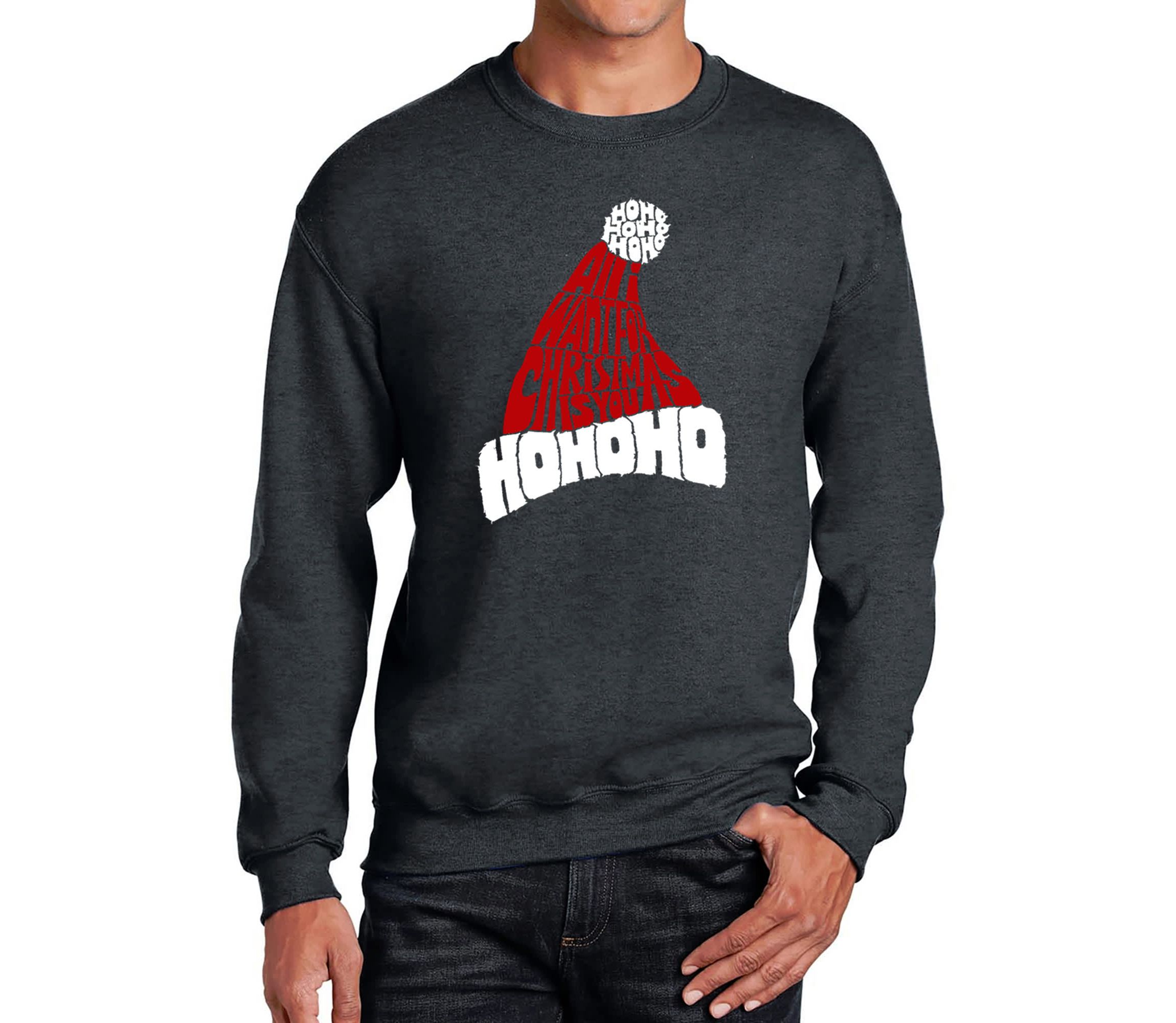 Mens Word Art Crewneck Sweatshirt - All I Want for Christmas is You