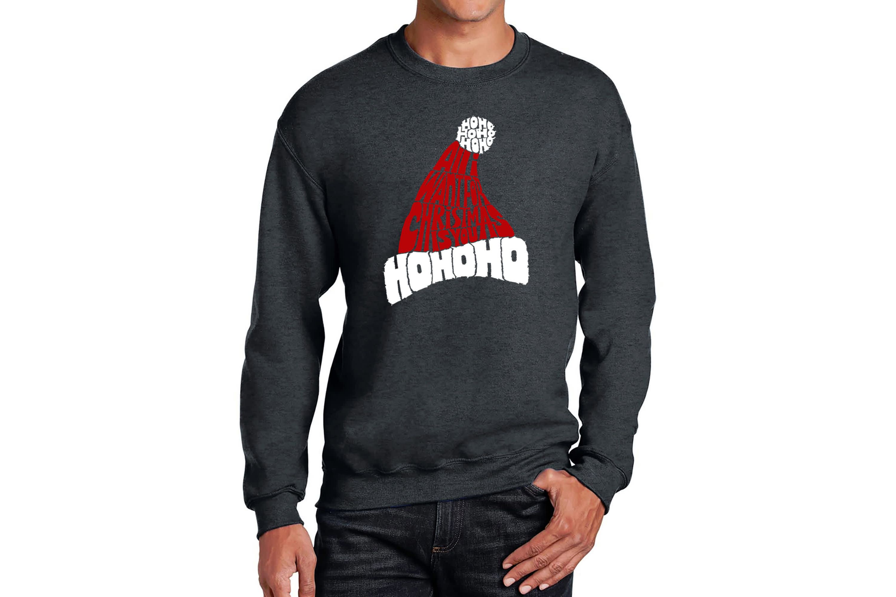 Mens Word Art Crewneck Sweatshirt - All I Want for Christmas is You