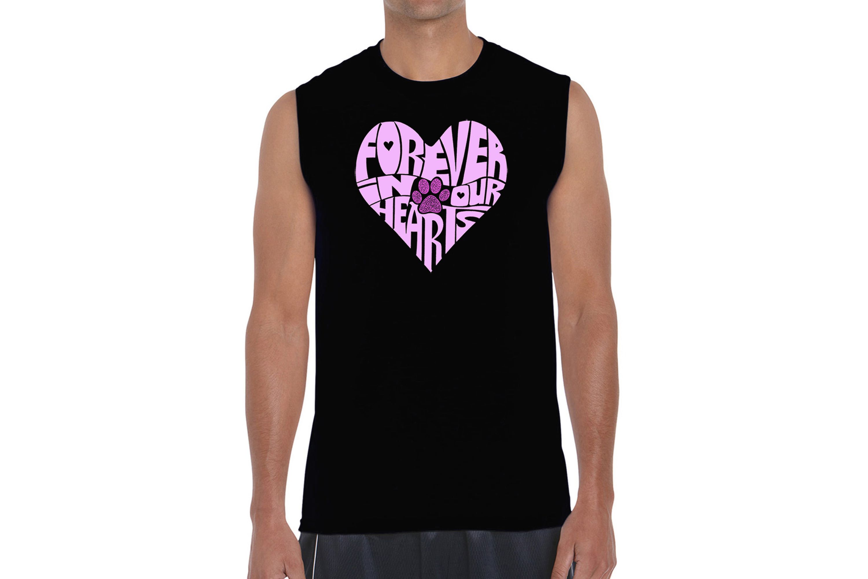 Mens Word Art Sleeveless T-Shirt - Forever In Our Hearts
