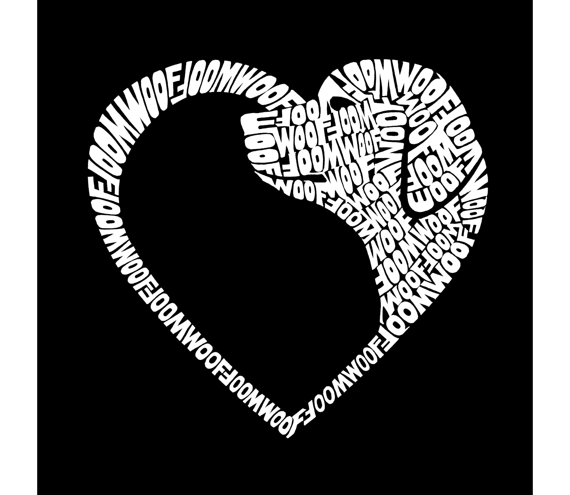 Mens Raglan Baseball Word Art T-Shirt  - Dog Heart