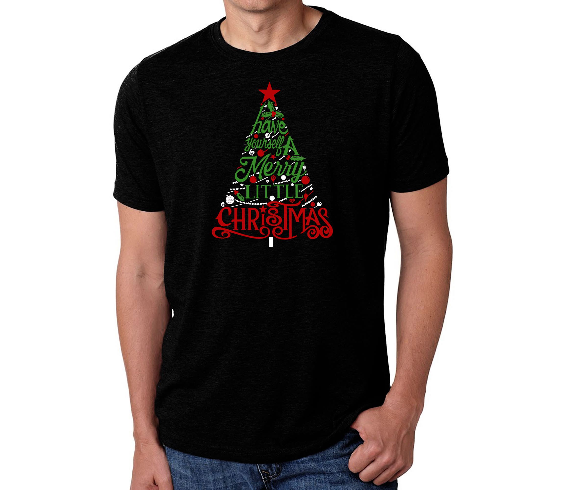 Mens Premium Blend Word Art T-Shirt - Have Yourself a Merry Little Christmas