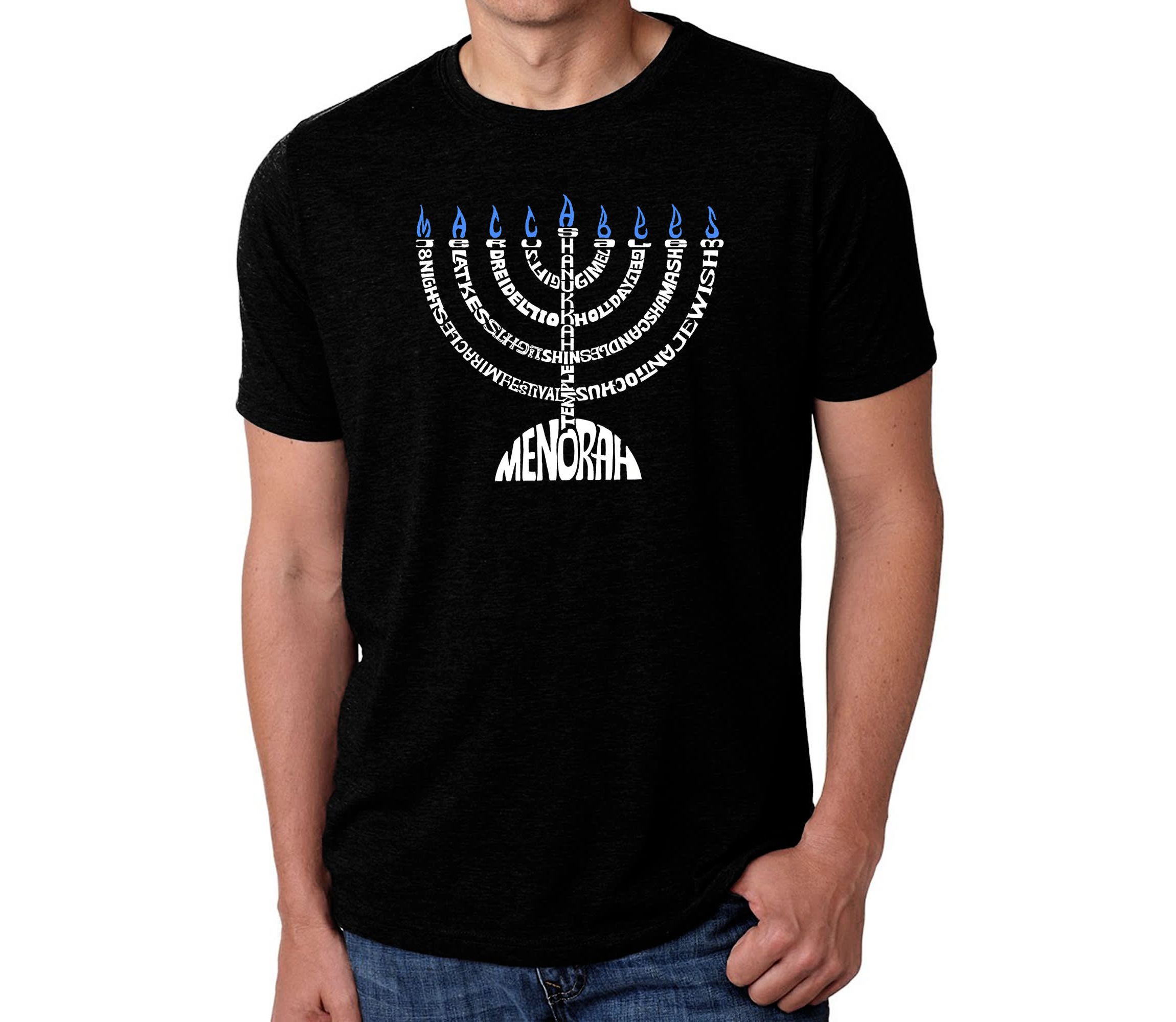 Mens Premium Blend Word Art T-Shirt - Menorah