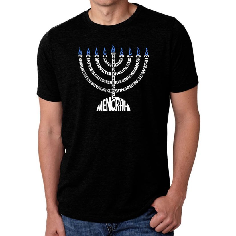 Mens Premium Blend Word Art T-Shirt - Menorah