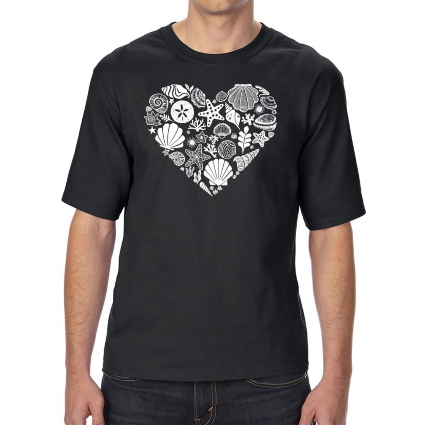 Mens Tall and Long Word Art T-Shirt - Sea Shells