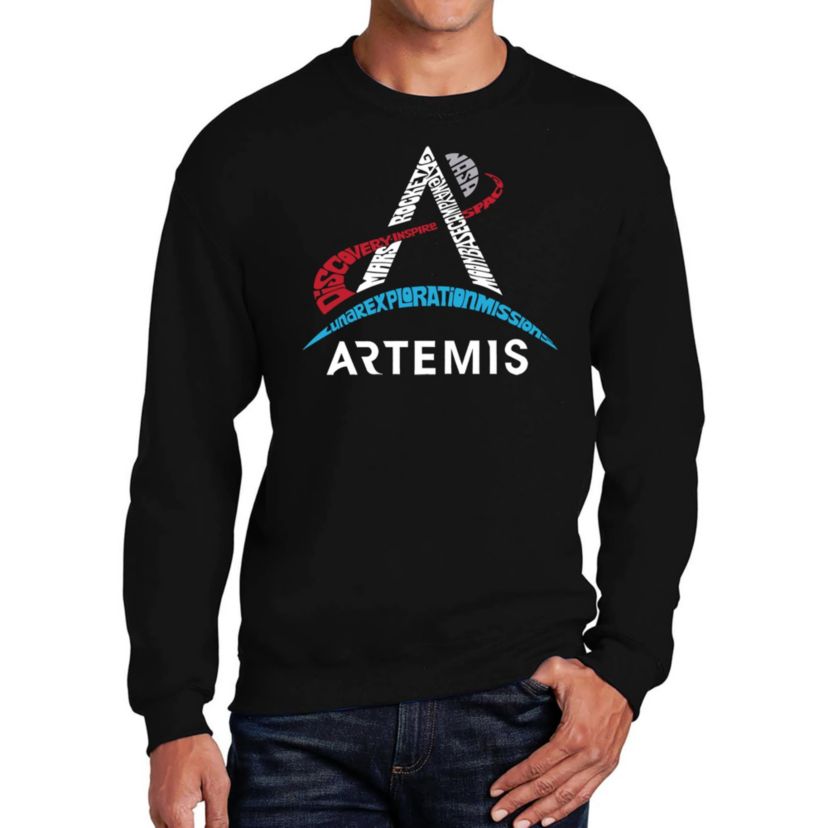 Mens Word Art Crewneck Sweatshirt  - NASA Artemis Logo