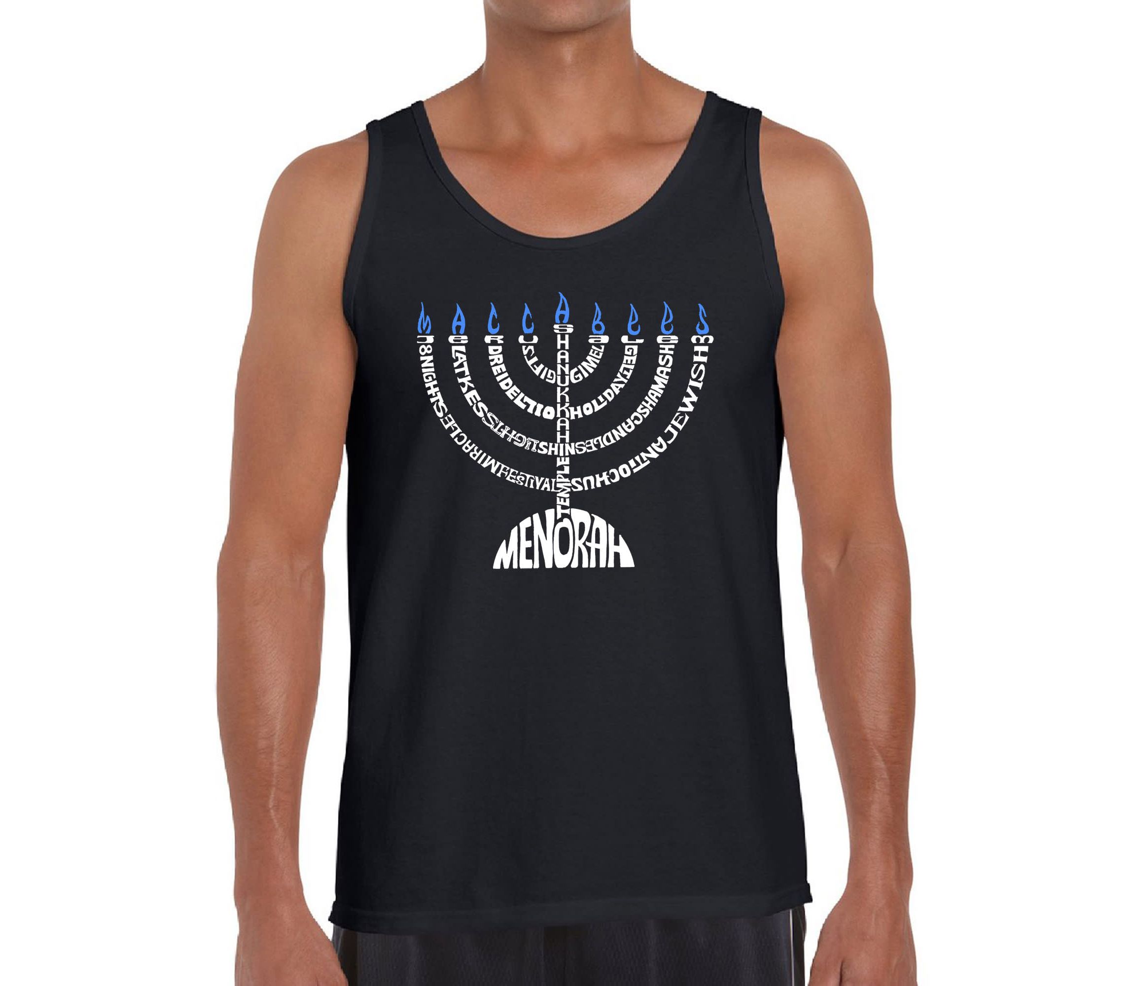Mens Word Art Tank Top - Menorah