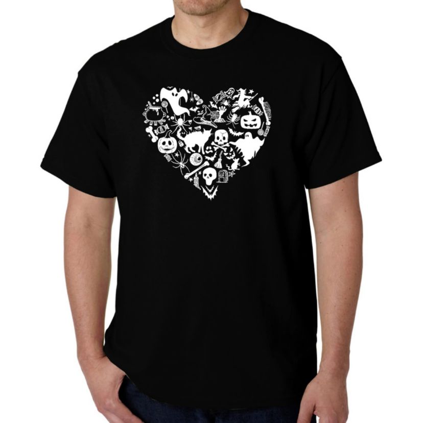 Mens Word Art T-Shirt - Halloween Heart