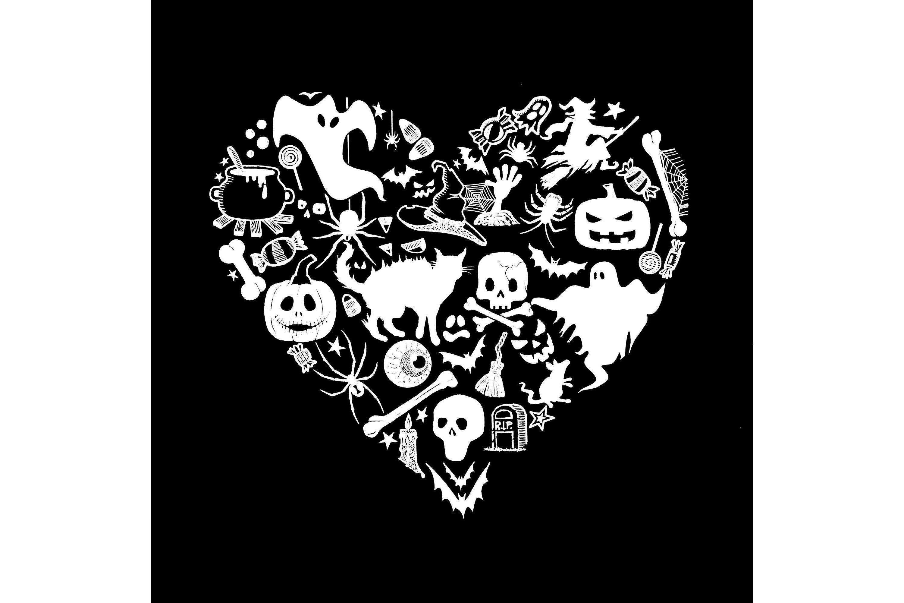 Mens Word Art T-Shirt - Halloween Heart