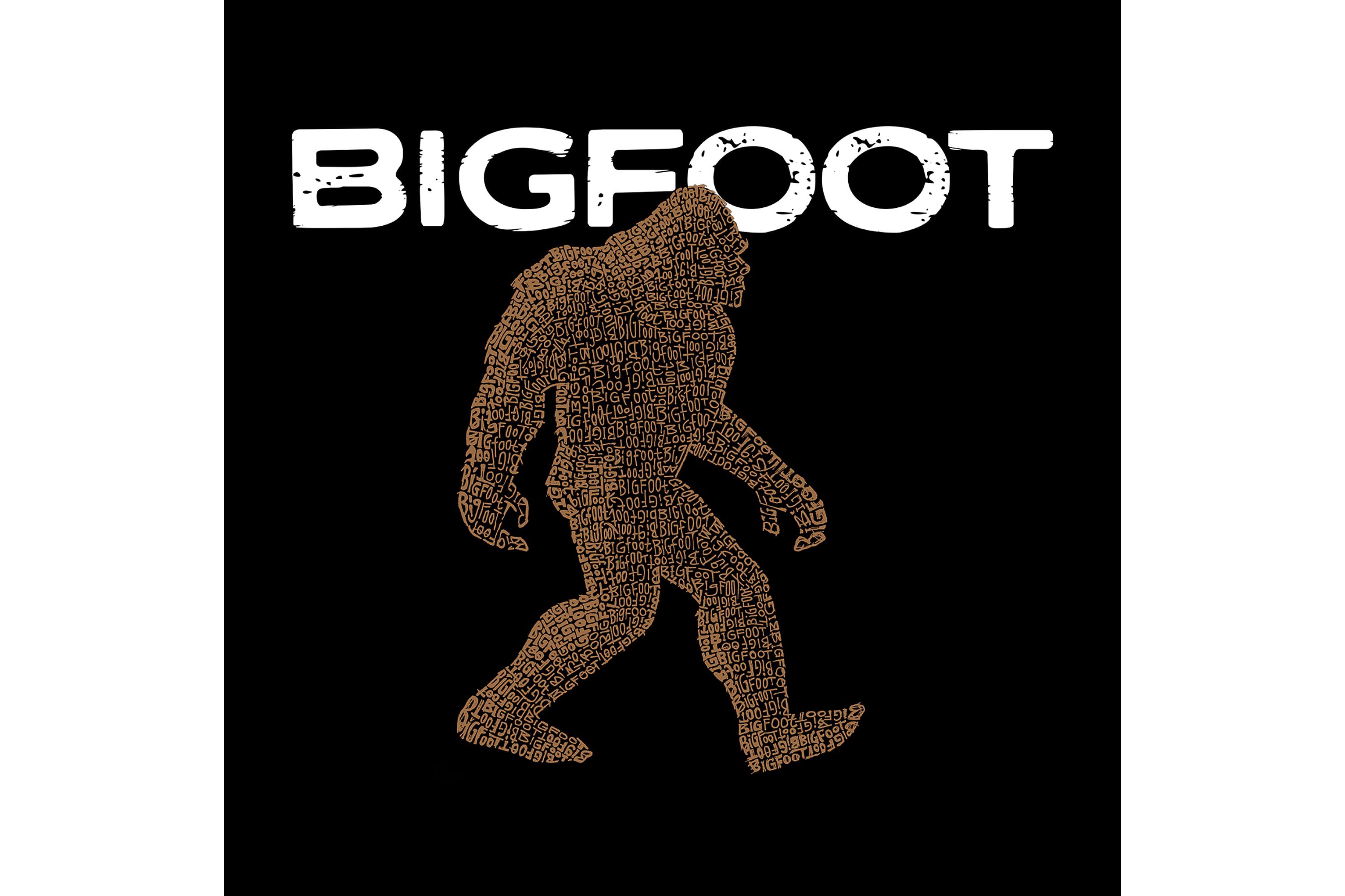 Mens Raglan Baseball Word Art T-Shirt  - Bigfoot