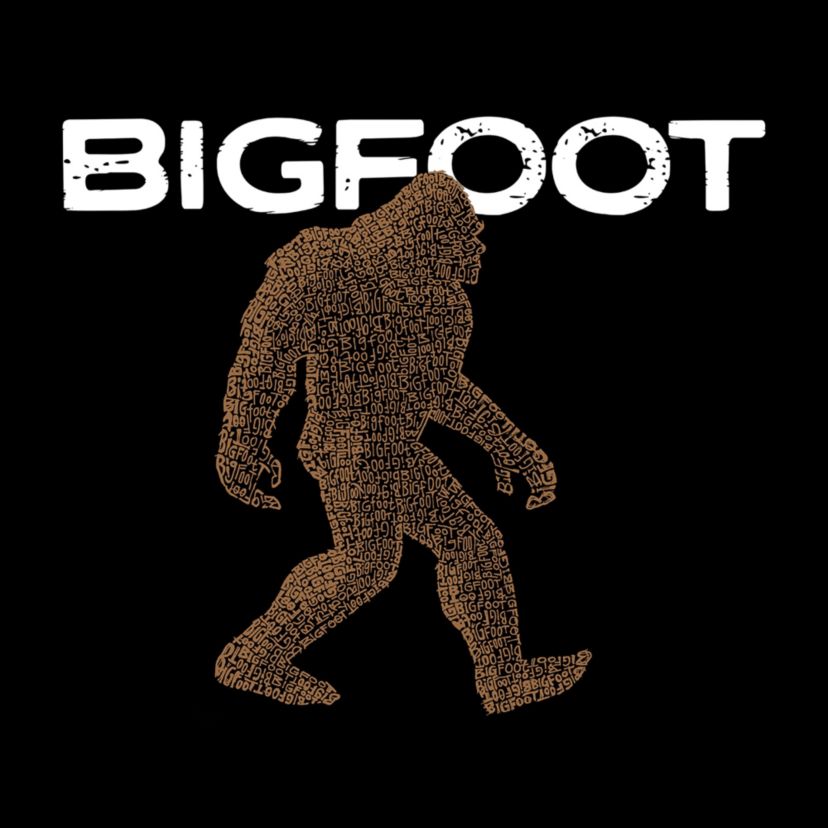 Mens Raglan Baseball Word Art T-Shirt  - Bigfoot