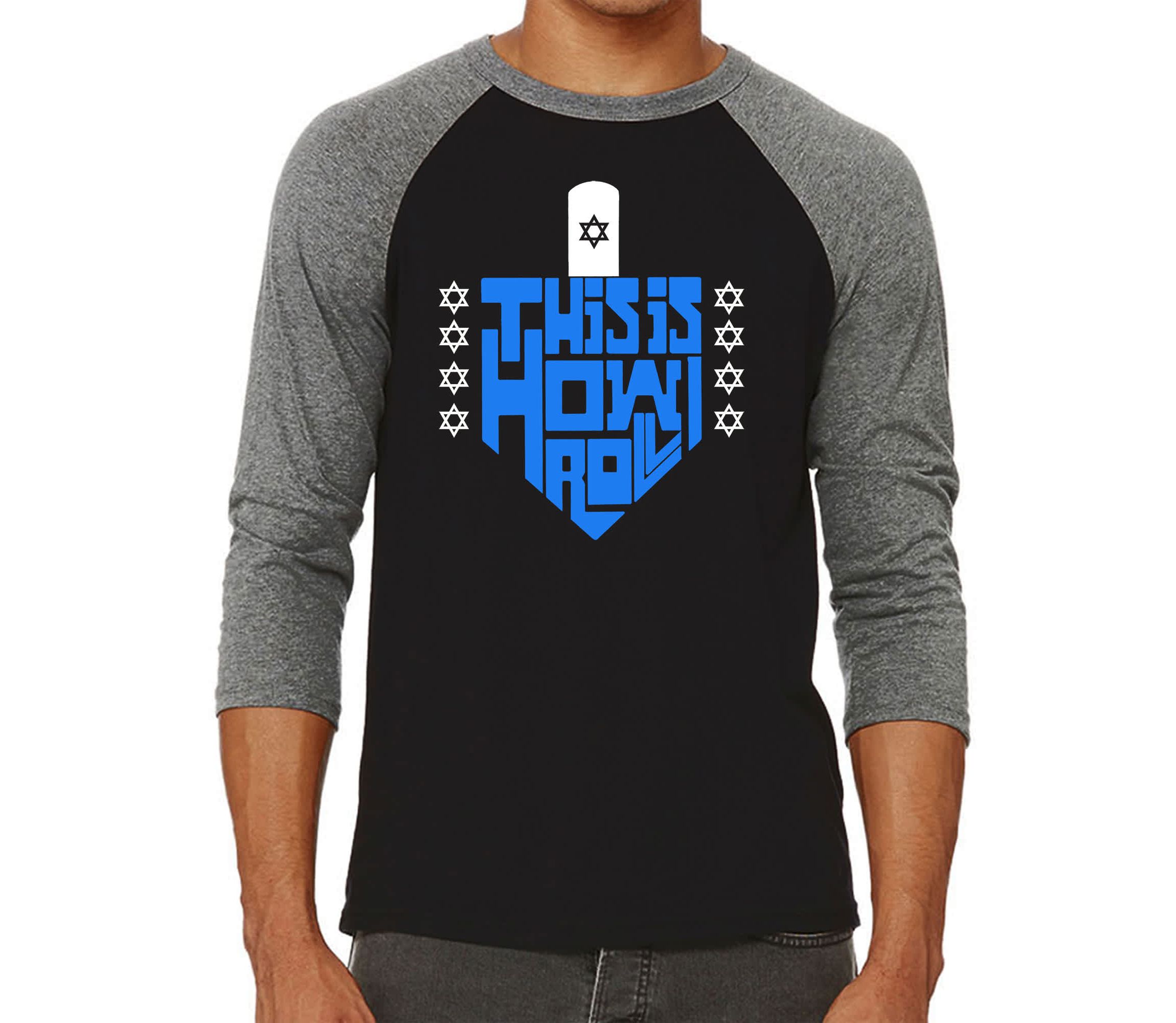 Mens Raglan Baseball Word Art T-Shirt - This is How I Roll