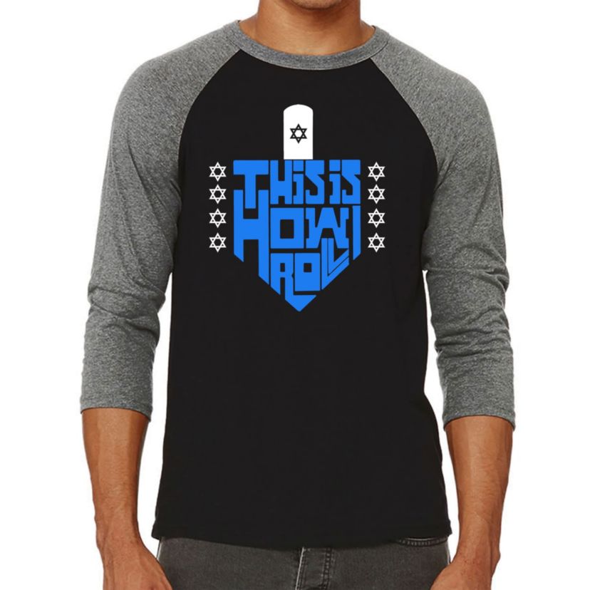 Mens Raglan Baseball Word Art T-Shirt - This is How I Roll