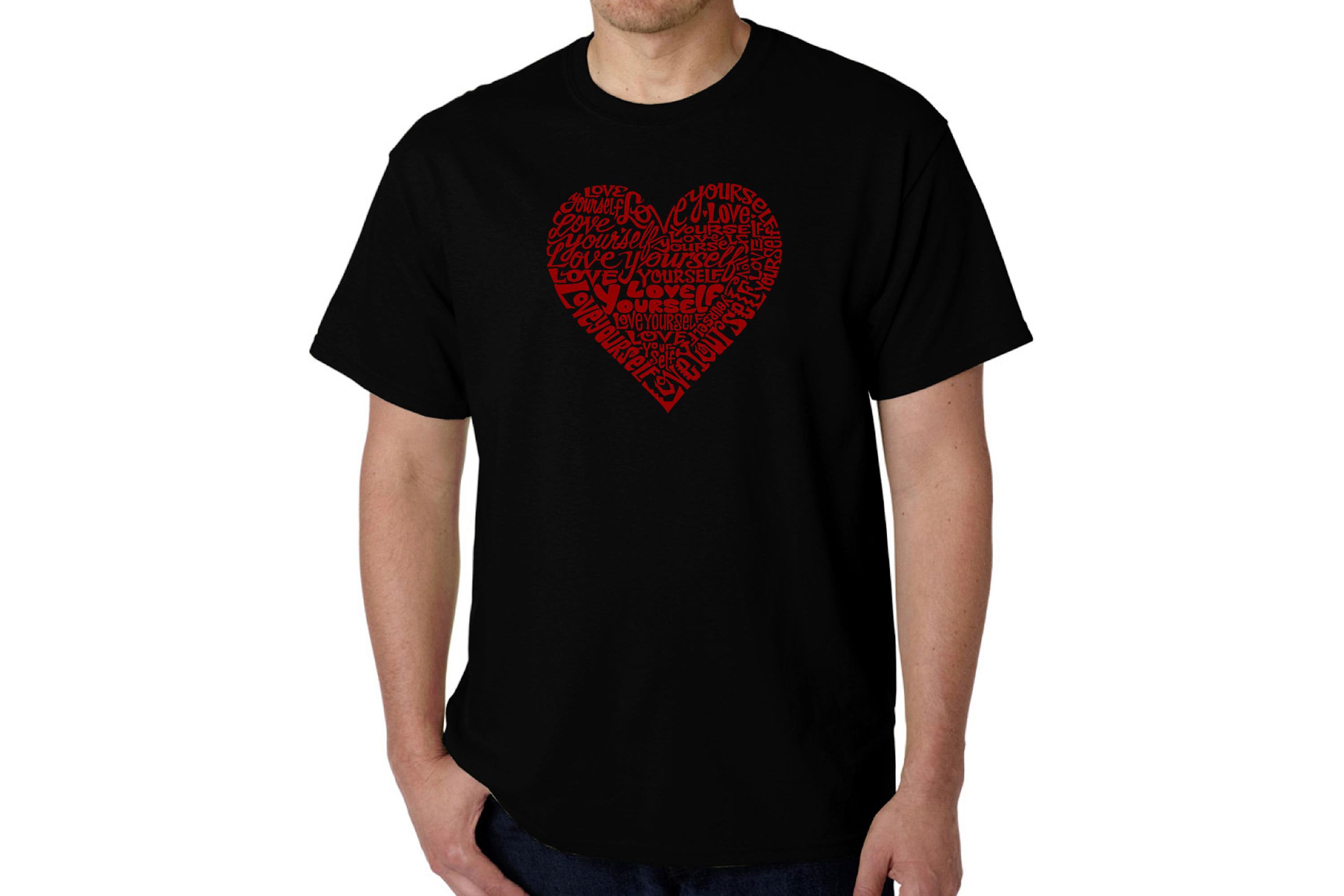 Mens Word Art T-Shirt  - Love Yourself