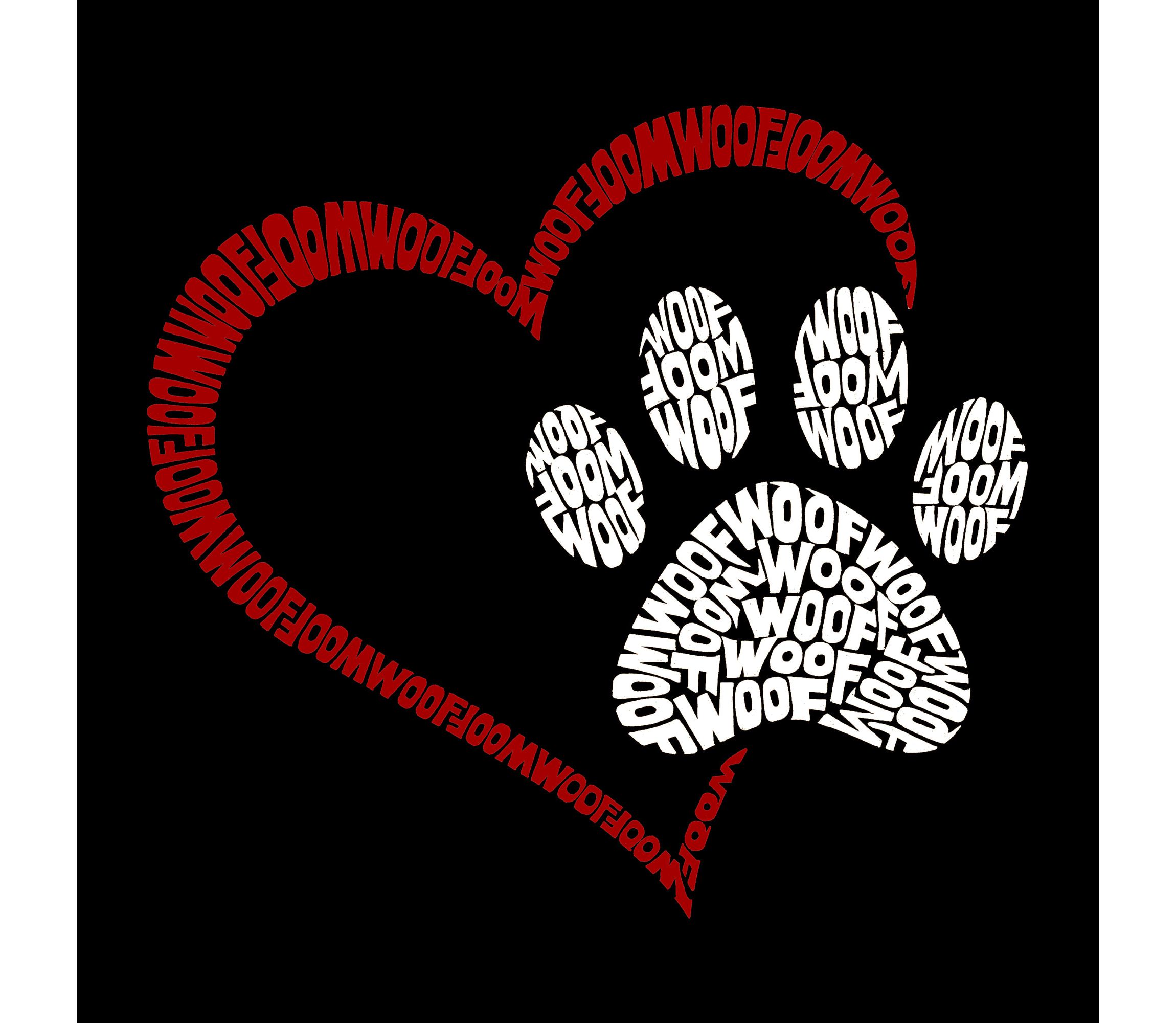 Mens Word Art Hooded Sweatshirt - Paw Heart