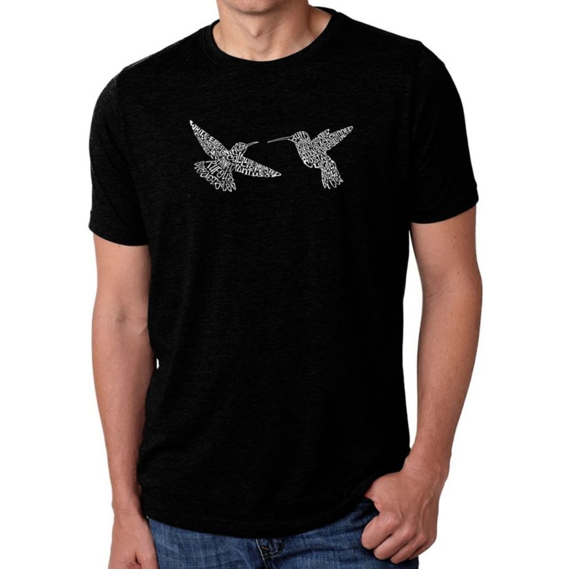 Mens Premium Blend Word Art T-Shirt  - Hummingbirds