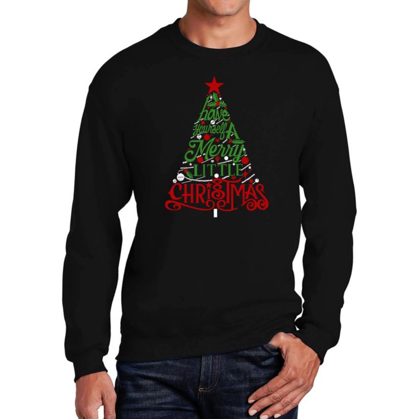 Mens Word Art Crewneck Sweatshirt - Have Yourself a Merry Little Christmas