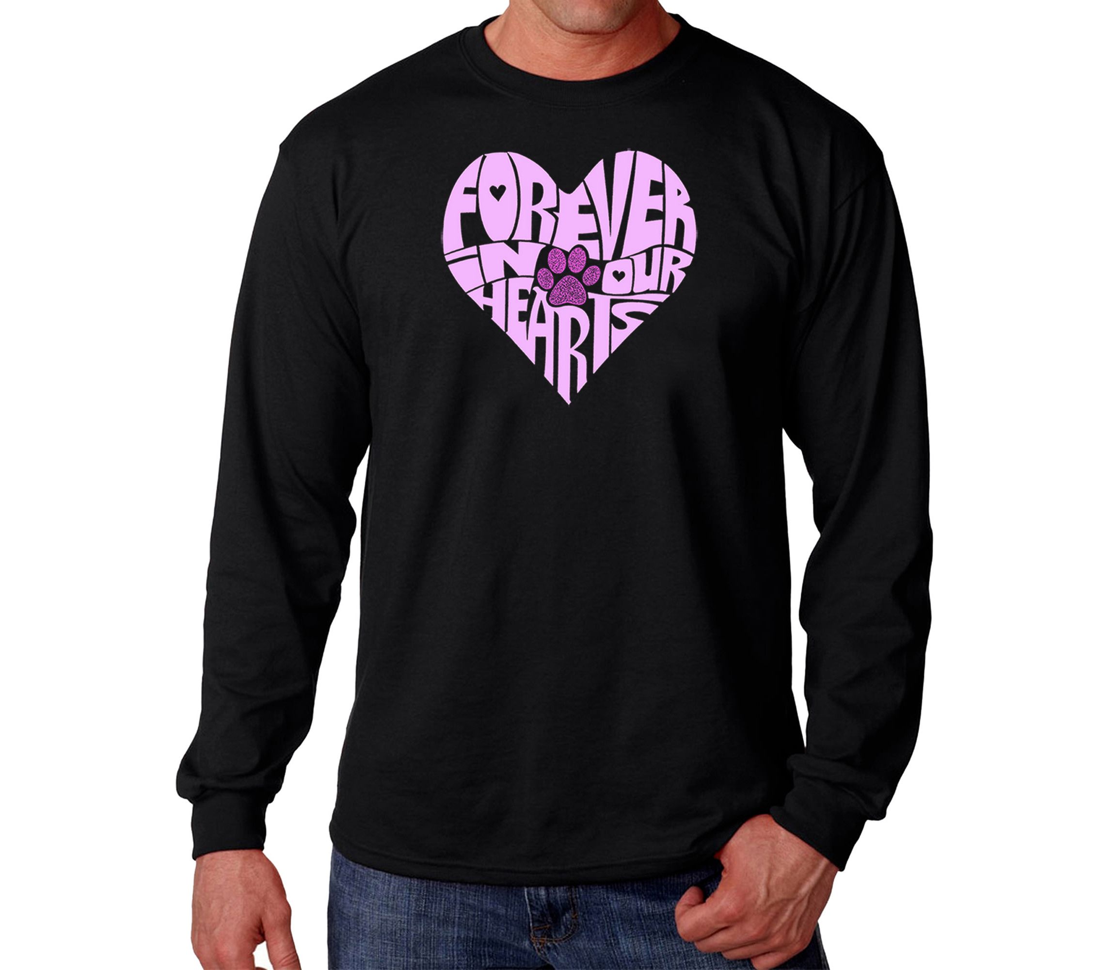Mens Word Art Long Sleeve T-Shirt - Forever In Our Hearts