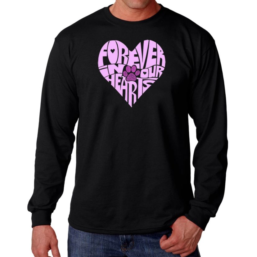 Mens Word Art Long Sleeve T-Shirt - Forever In Our Hearts